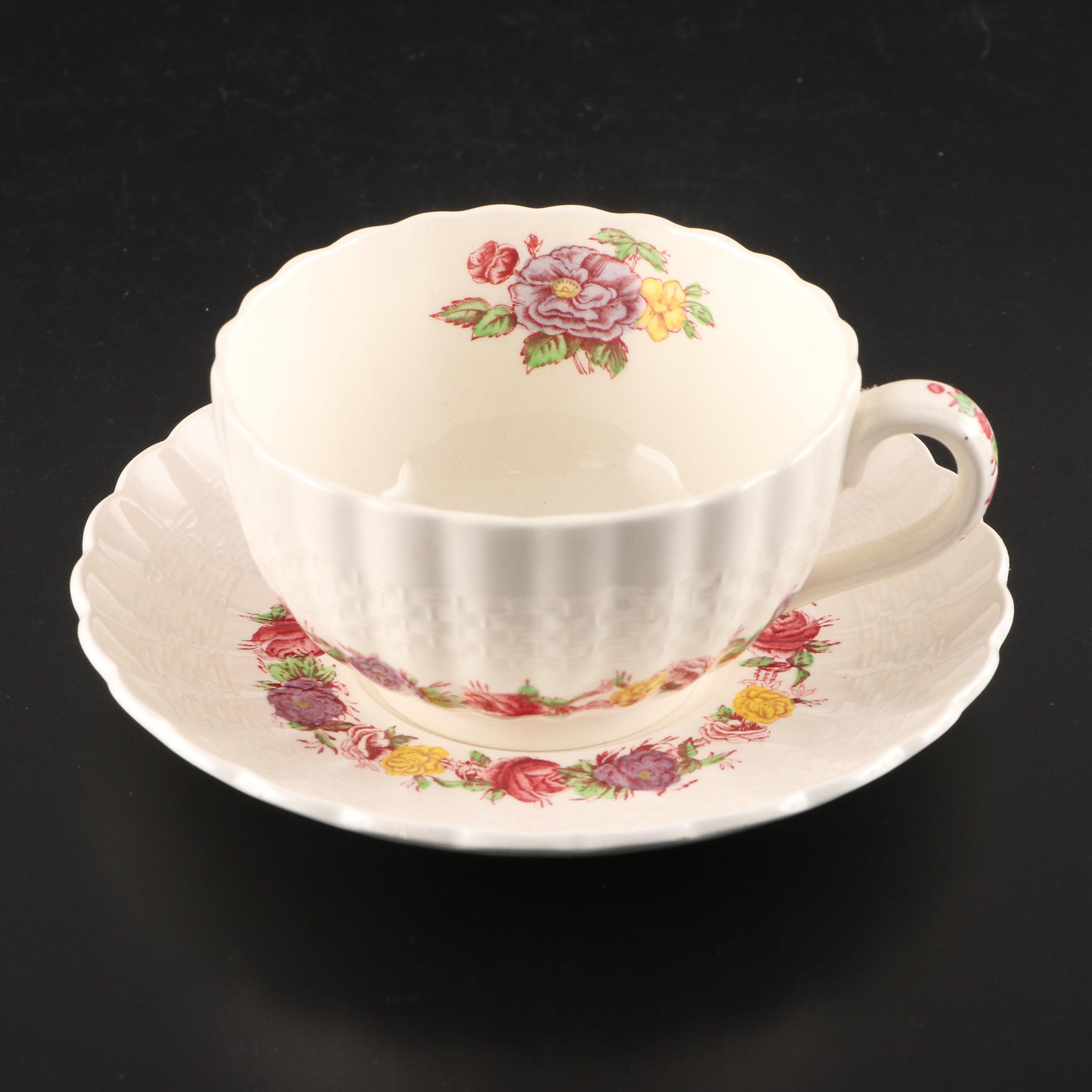 Spode "Rose Briar" Porcelain Dinnerware and Other Teapot