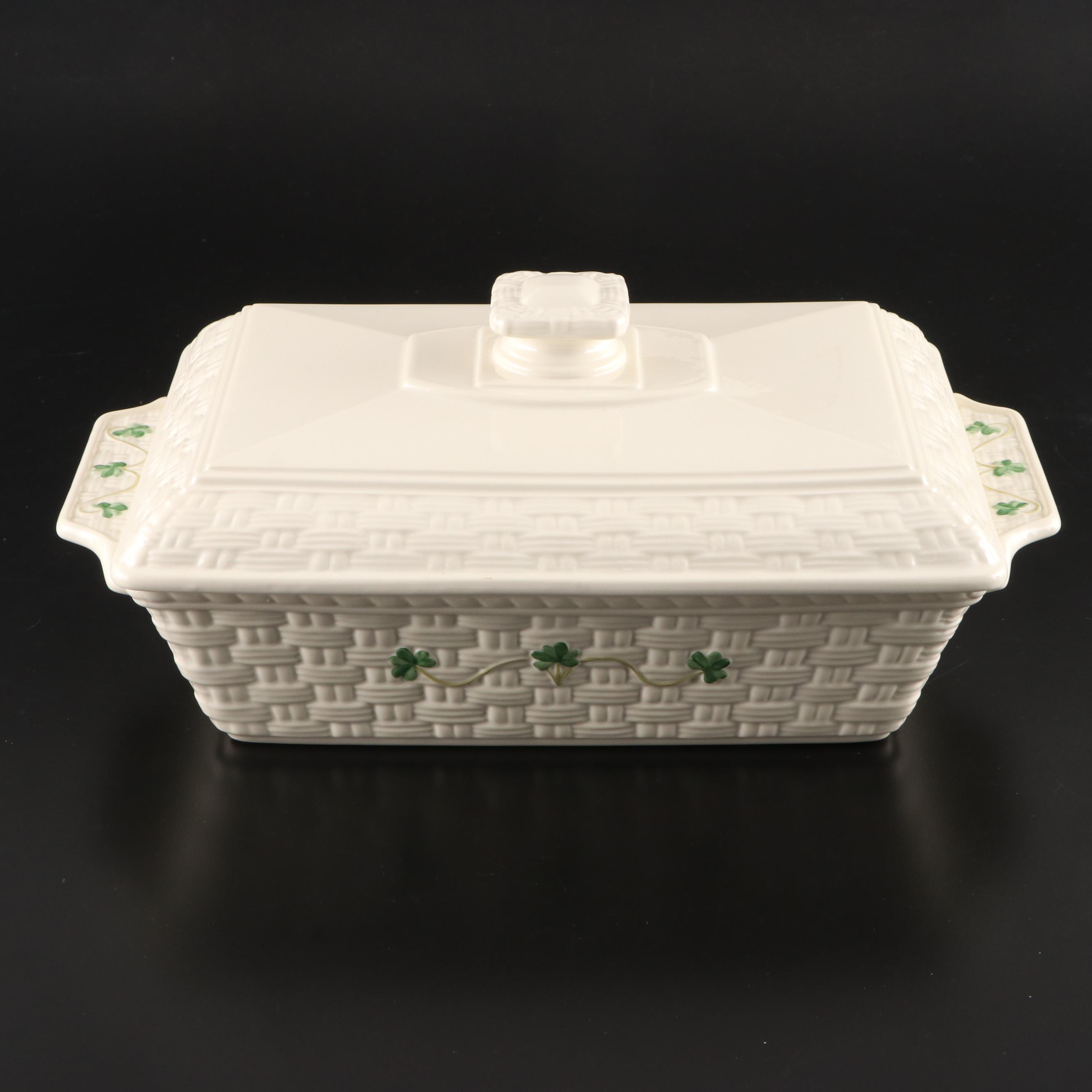 Belleek "Shamrock" Porcelain Casserole, Vase, Box and More