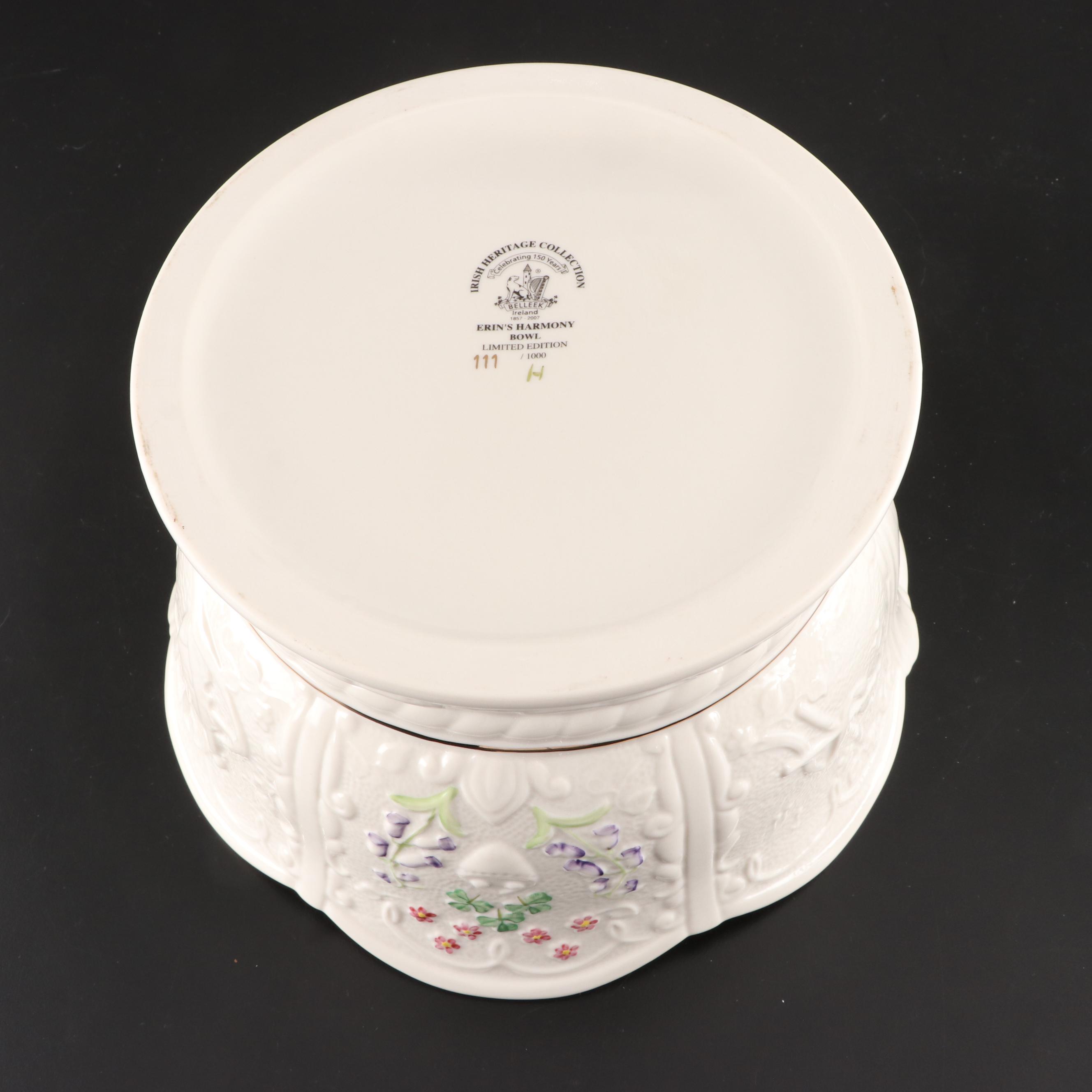 Belleek "Shamrock" Porcelain Casserole, Vase, Box and More