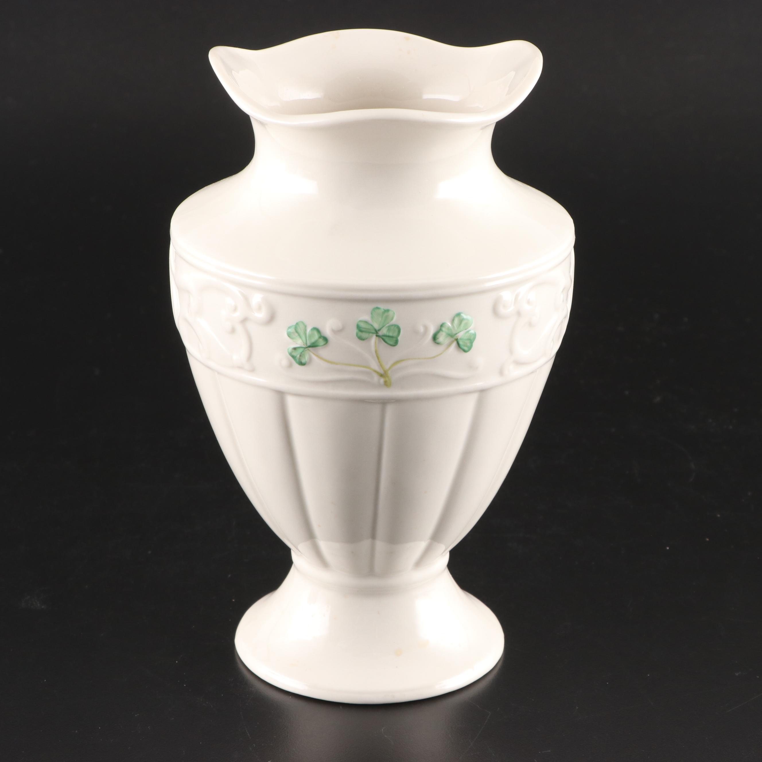 Belleek "Shamrock" Porcelain Casserole, Vase, Box and More