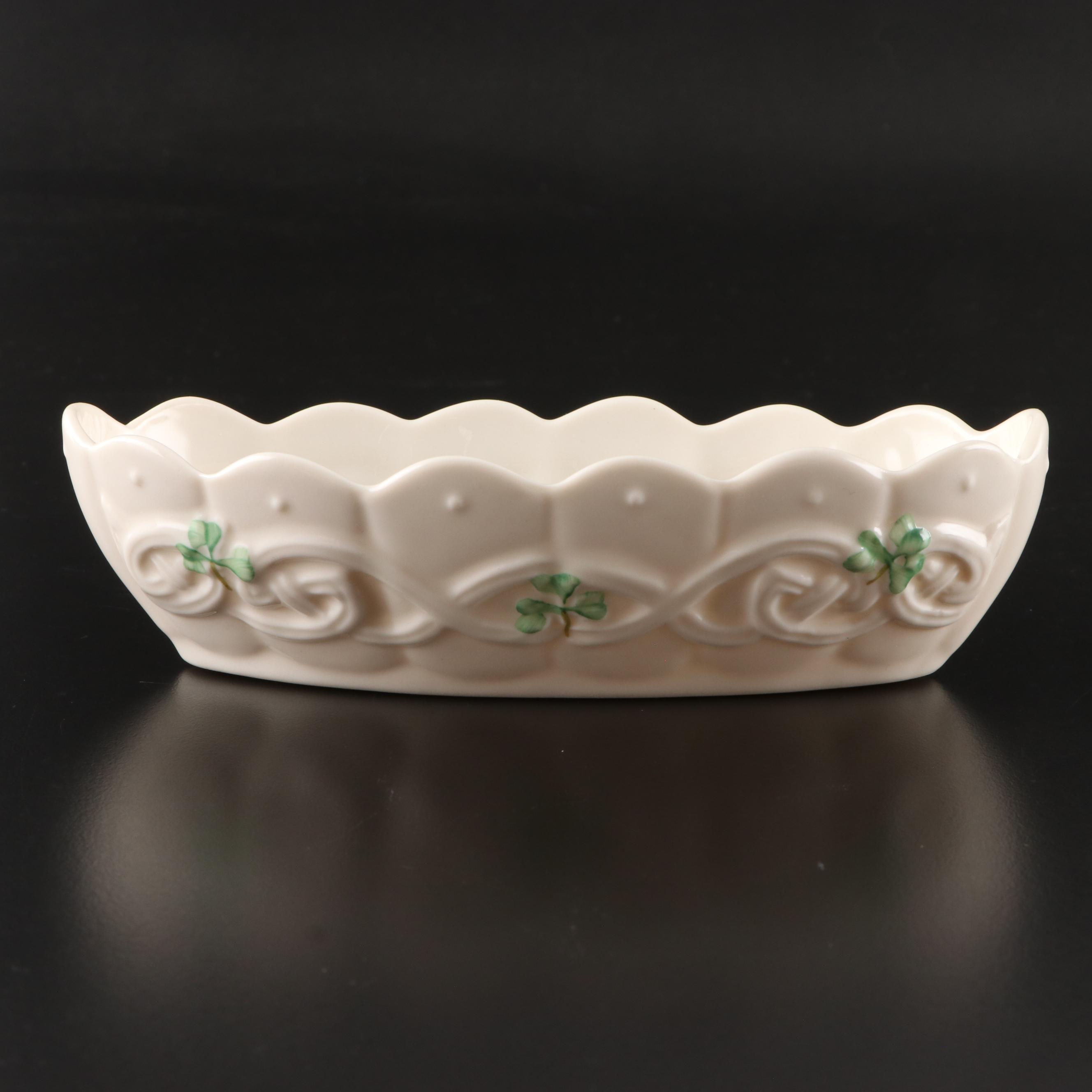 Belleek "Shamrock" Porcelain Casserole, Vase, Box and More