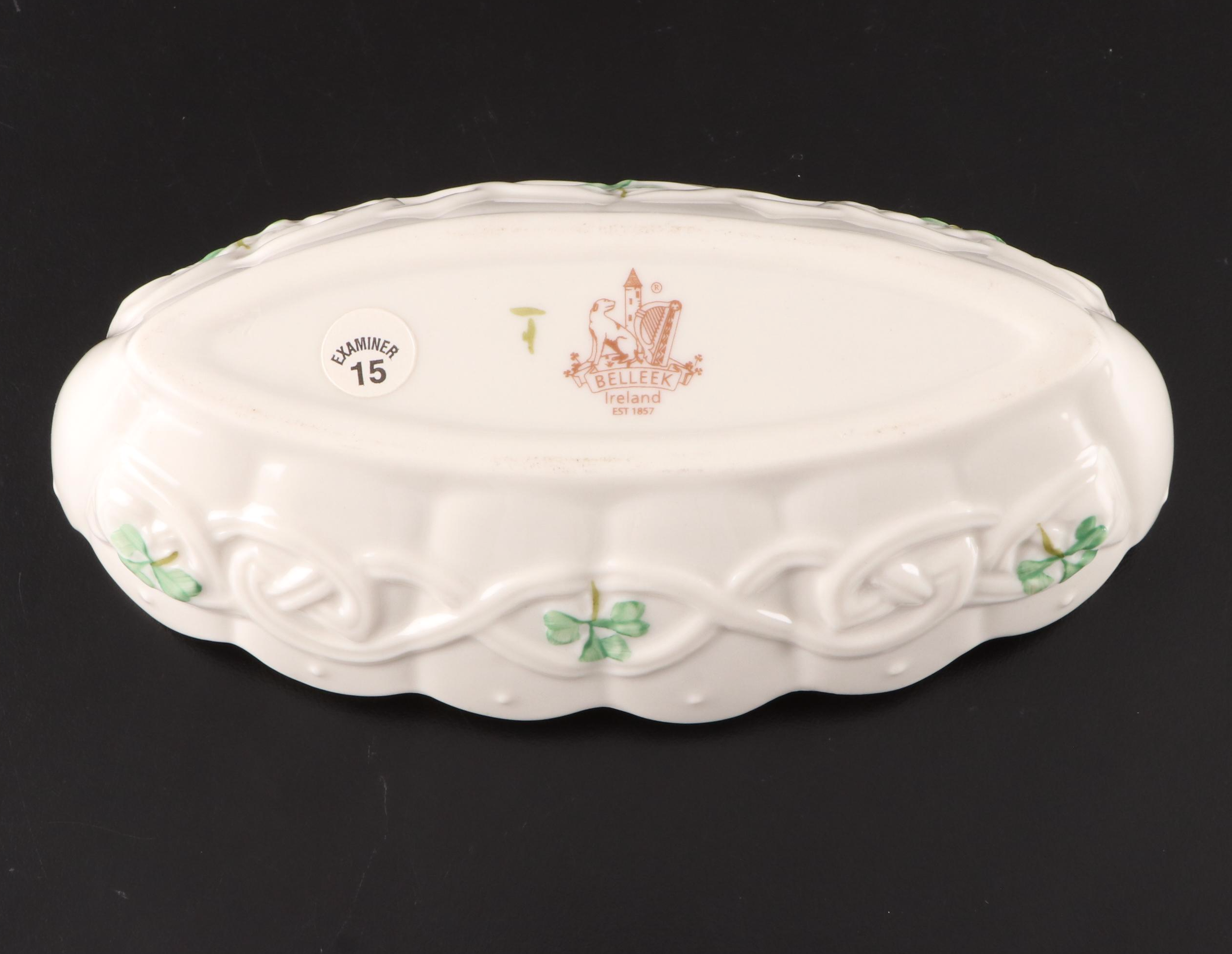 Belleek "Shamrock" Porcelain Casserole, Vase, Box and More