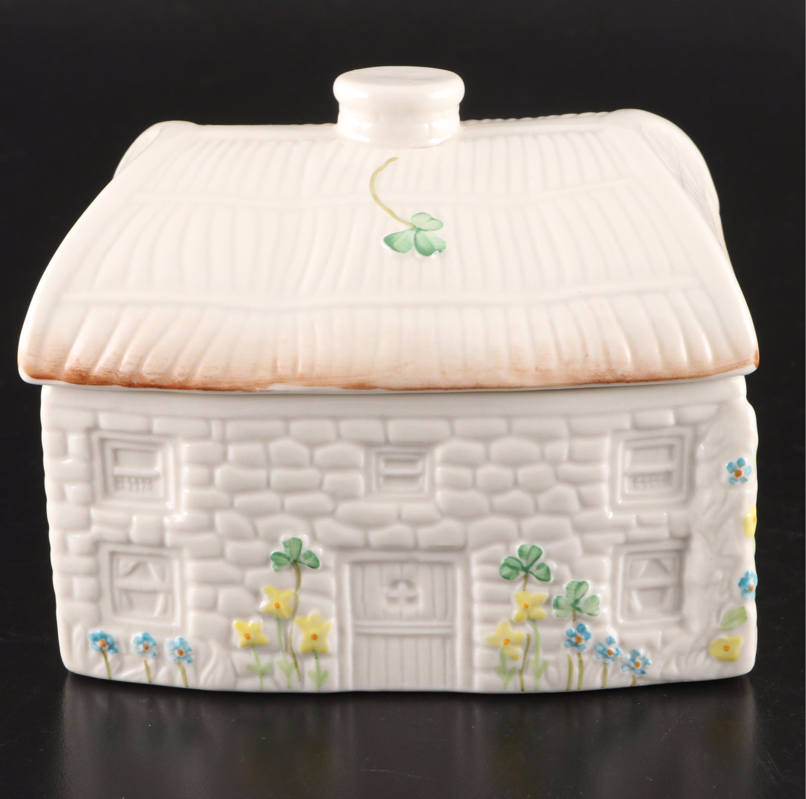 Belleek "Shamrock" Porcelain Casserole, Vase, Box and More