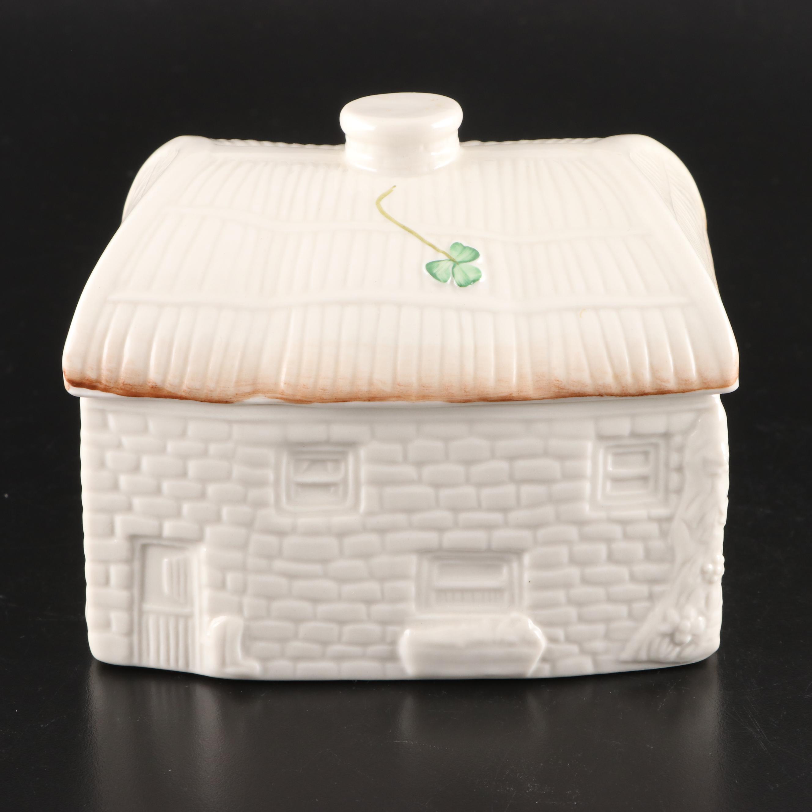 Belleek "Shamrock" Porcelain Casserole, Vase, Box and More