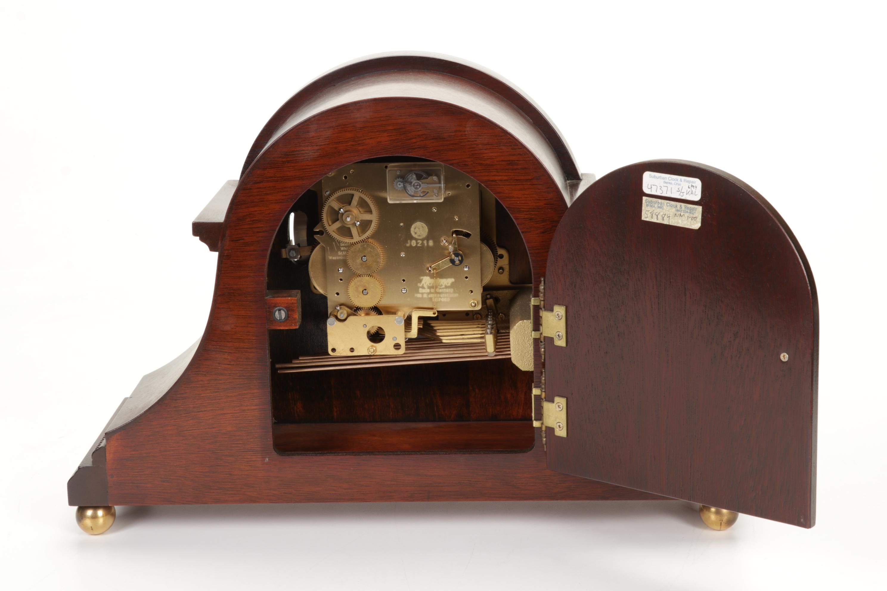 Kieninger Heritage Heirlooms Mantel Clock with Inlaid Gemstone Globe