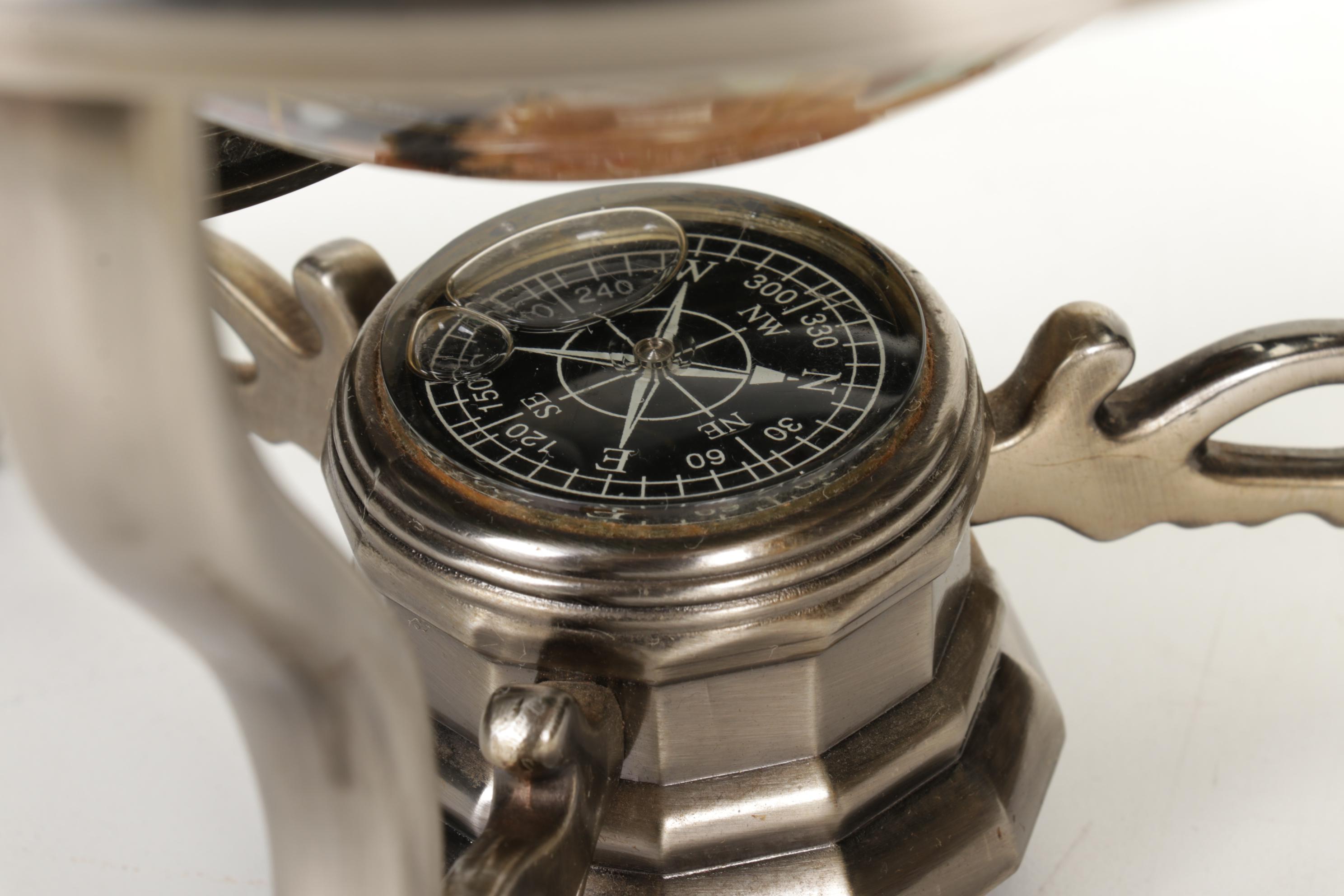 Kieninger Heritage Heirlooms Mantel Clock with Inlaid Gemstone Globe