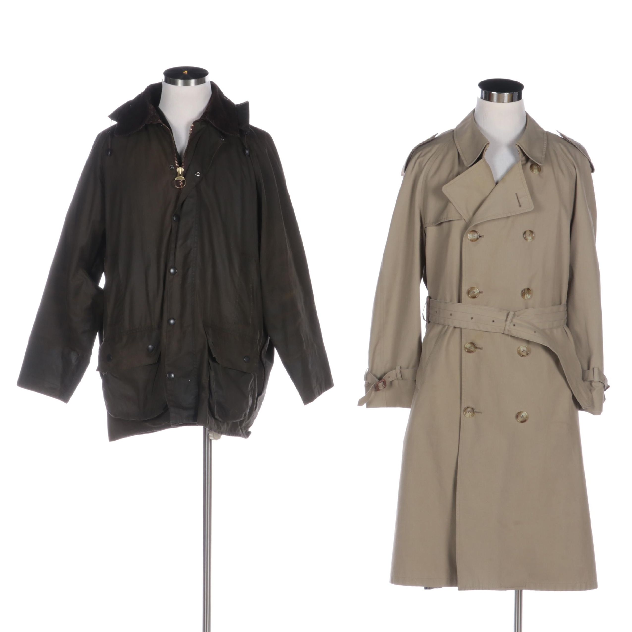 Barbour Rain Jacket with Double-Breasted Trench Coat