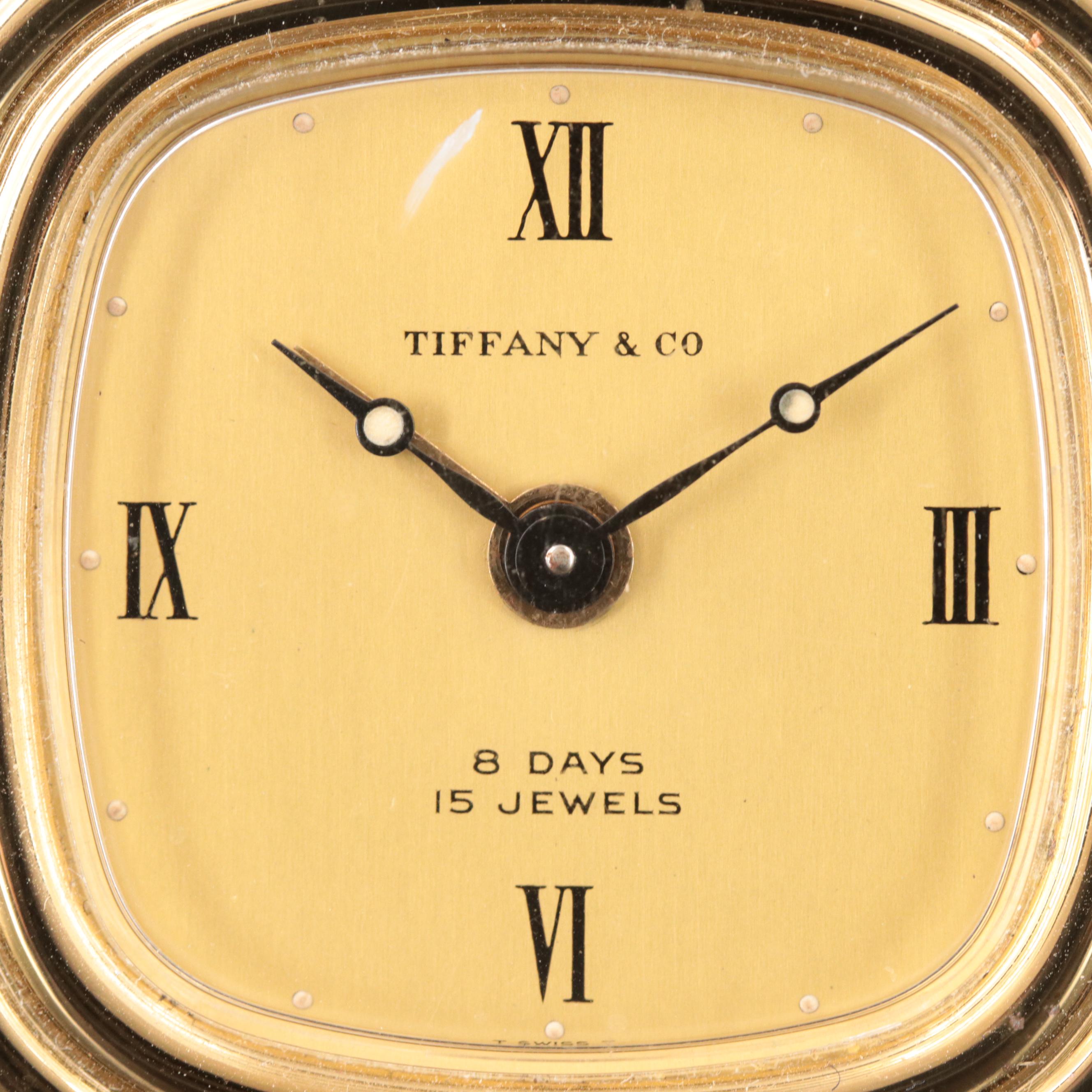 Tiffany & Co. Swiss Eight-Day, 15-Jewel Desk Alarm Clock