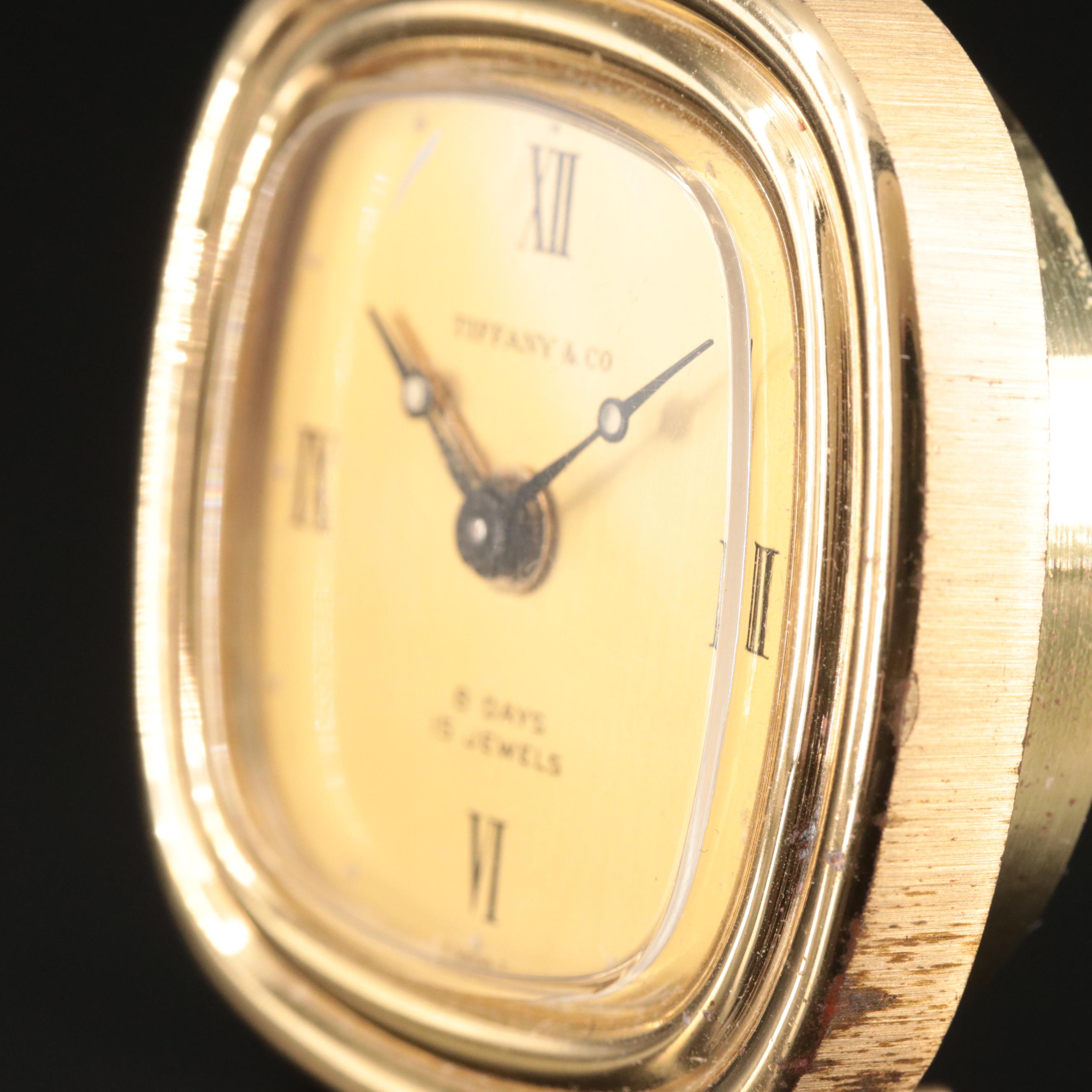 Tiffany & Co. Swiss Eight-Day, 15-Jewel Desk Alarm Clock