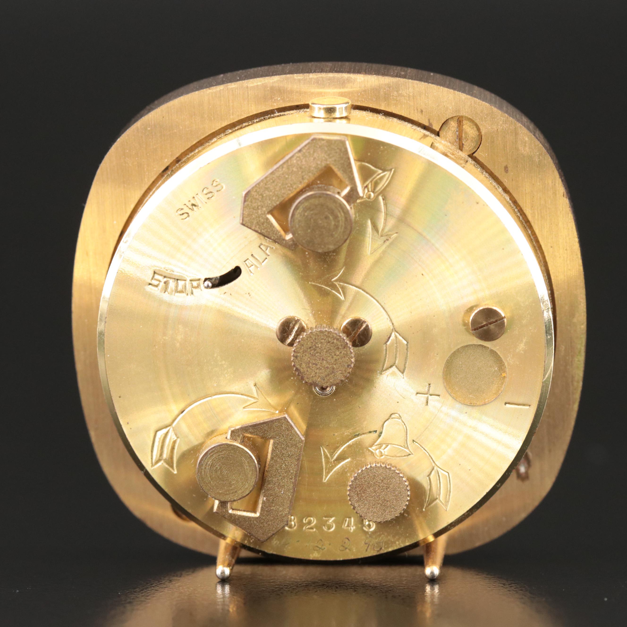 Tiffany & Co. Swiss Eight-Day, 15-Jewel Desk Alarm Clock