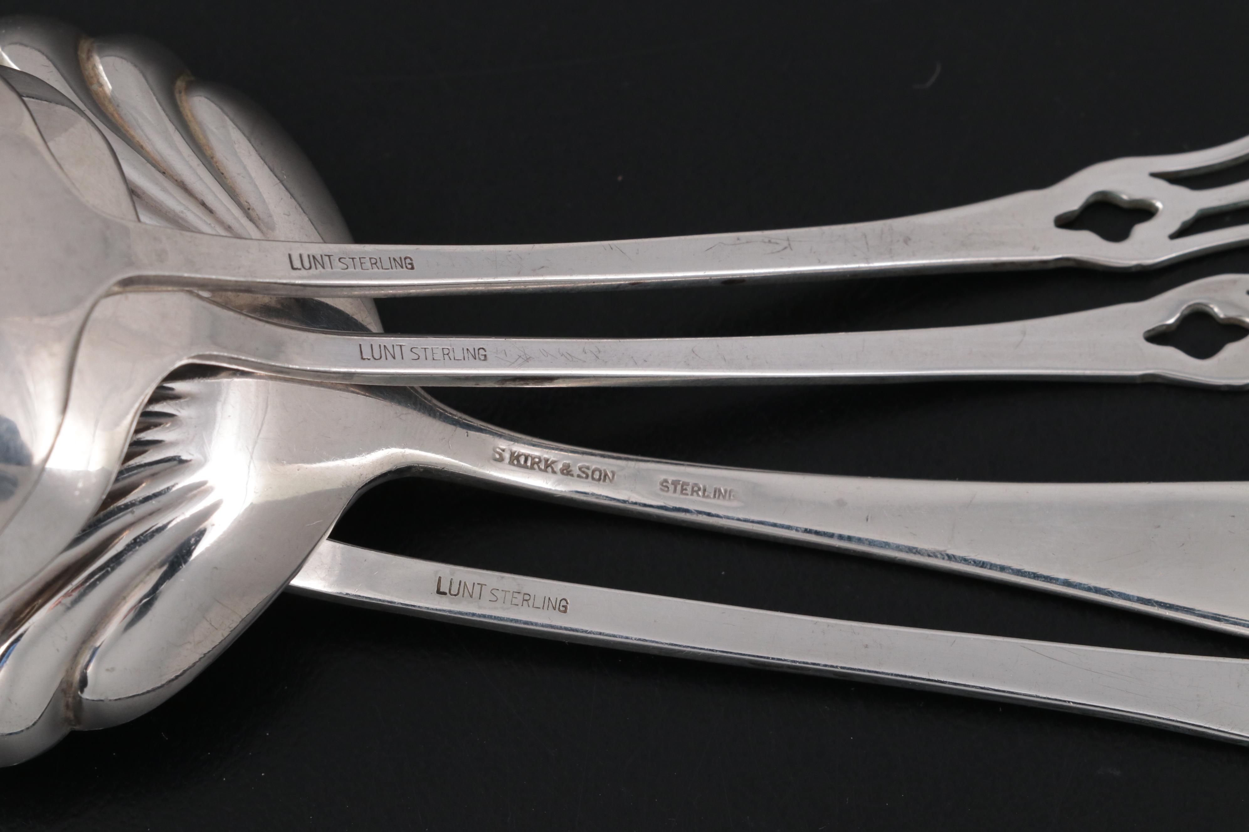 Lunt with S. Kirk & Son and Other Sterling Silver Serving Utensils