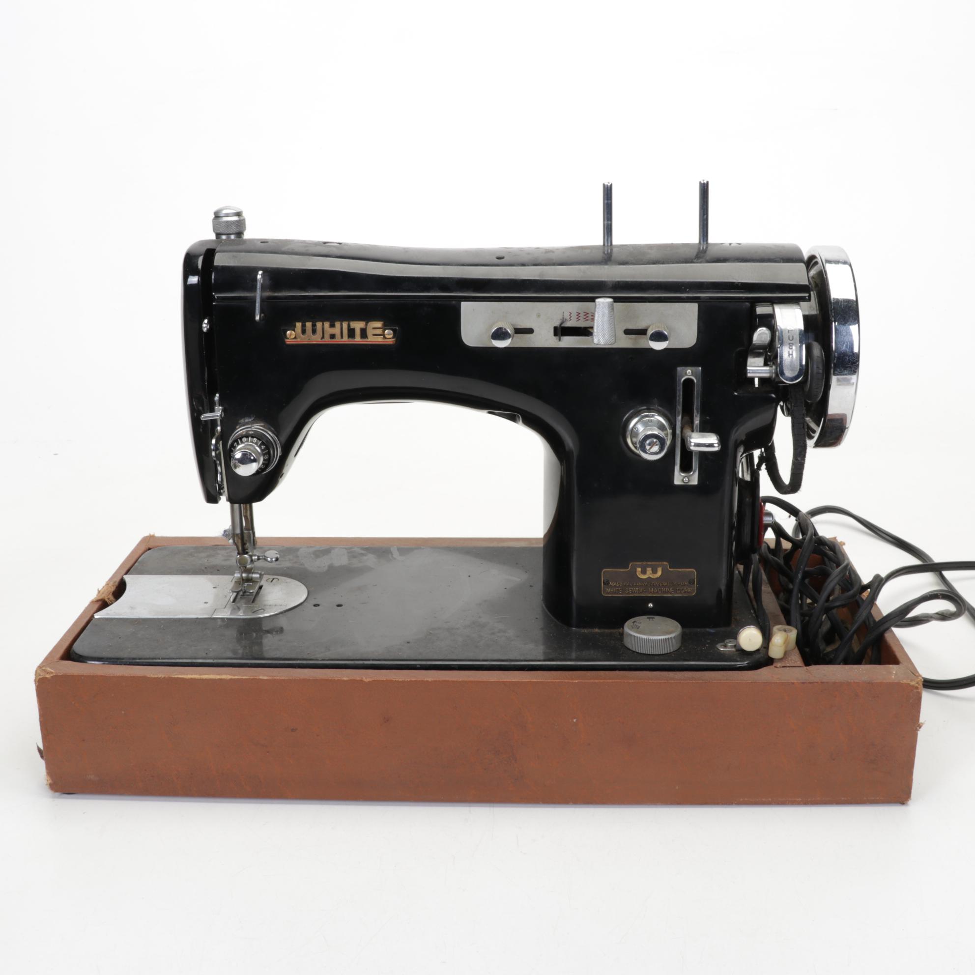 White Sewing Machine 628 Series with Added Light, Pedal and Accessories