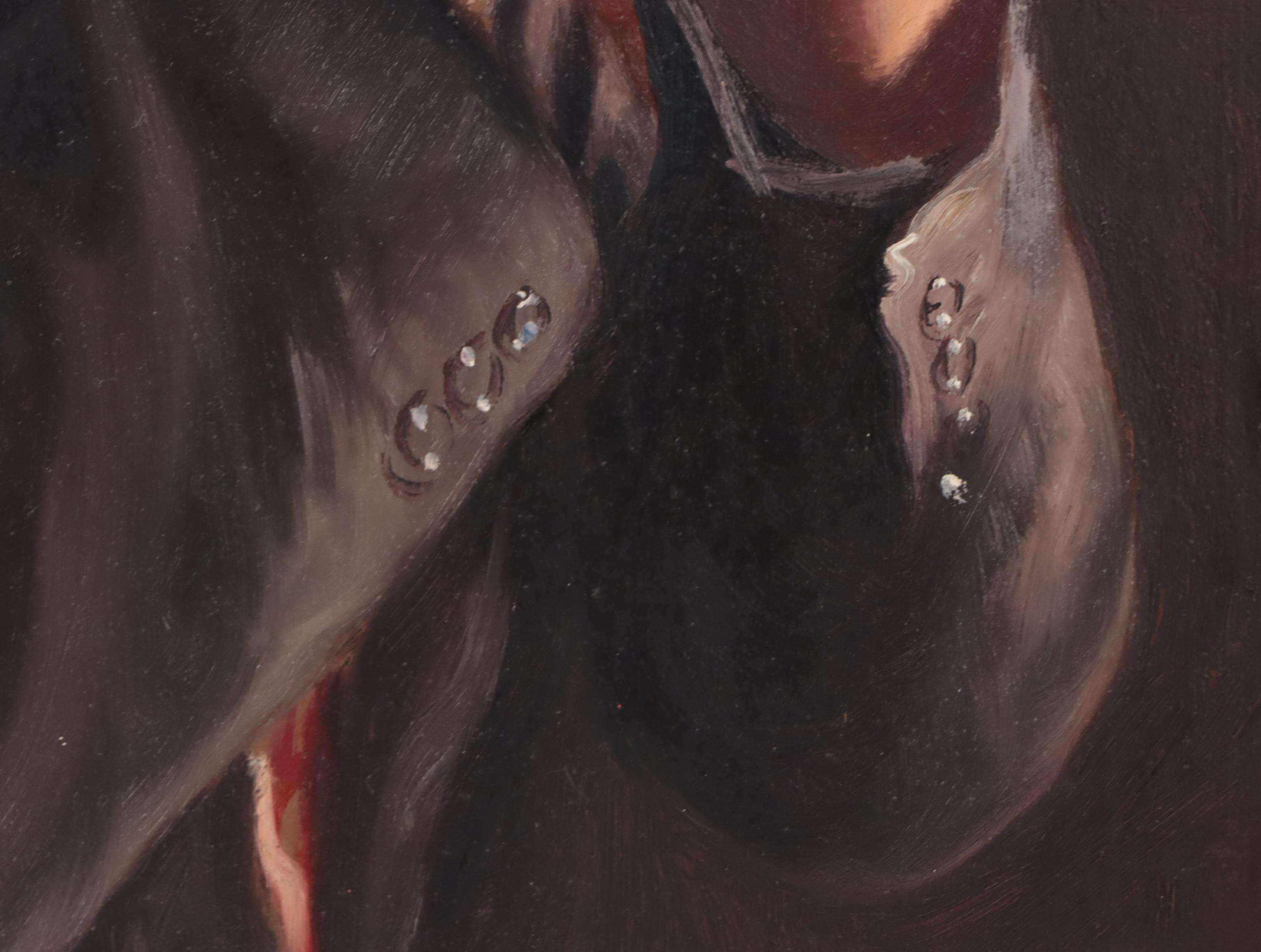 Portrait Oil Painting of Man with Vase