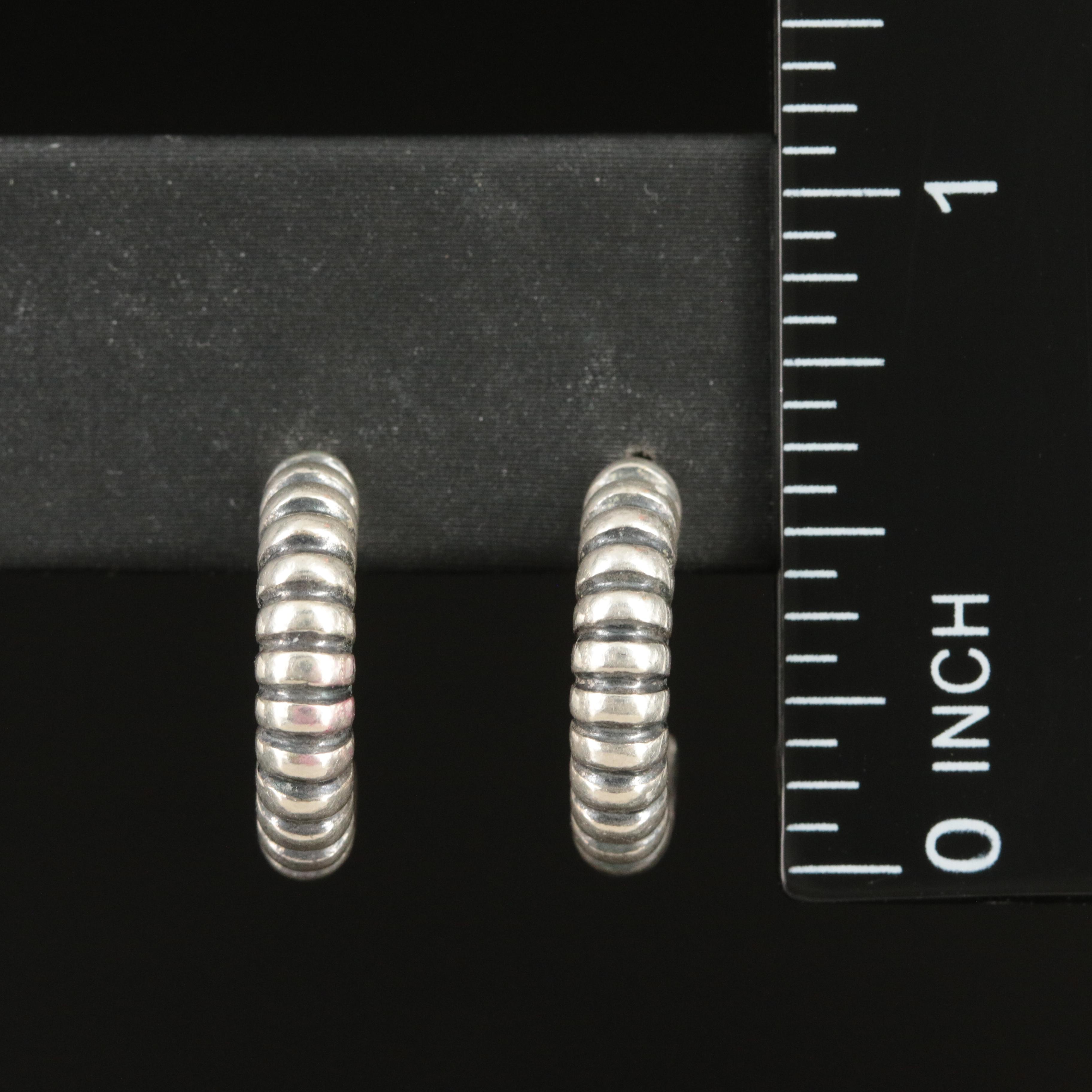 Caviar by Lagos Sterling Fluted Hoop Earrings