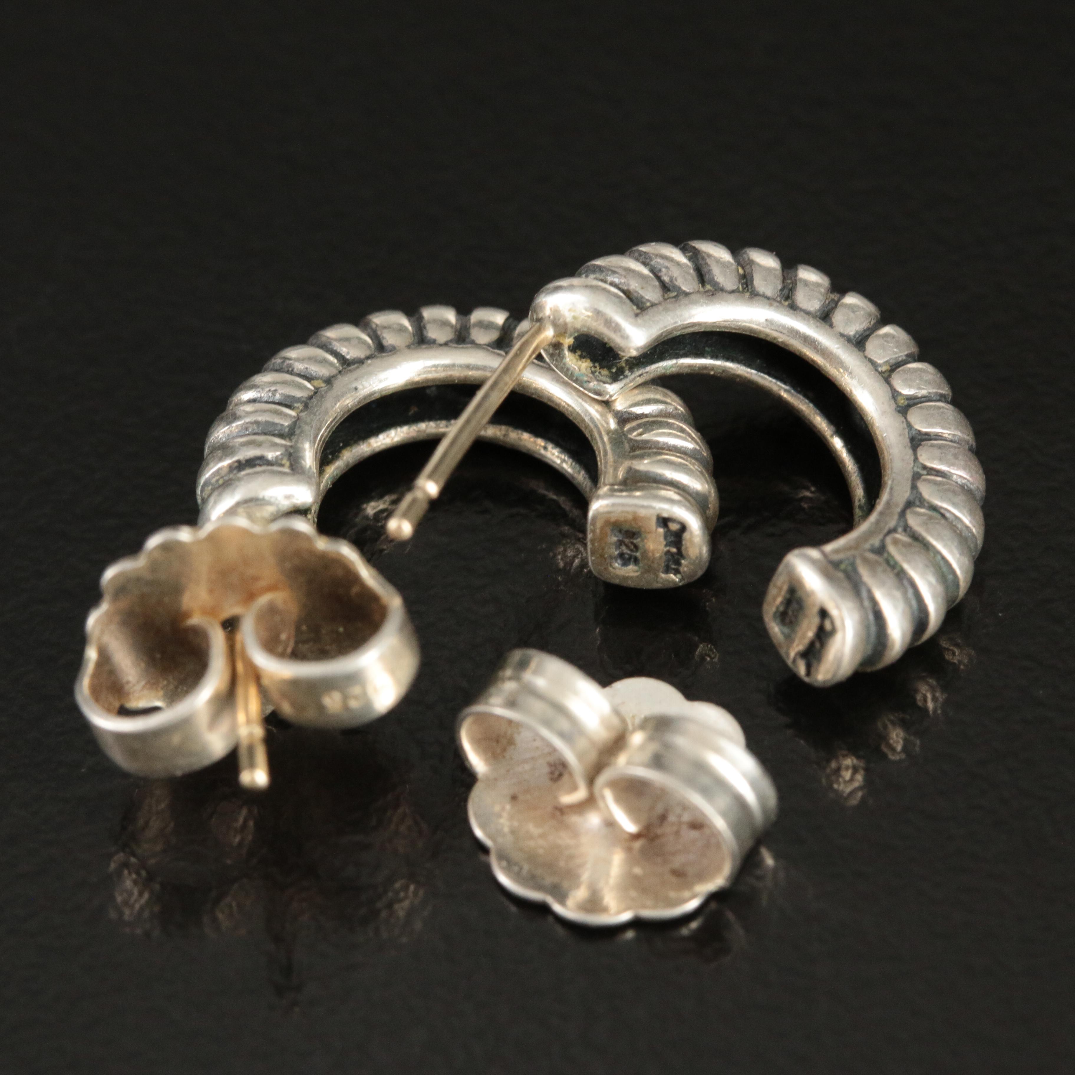 Caviar by Lagos Sterling Fluted Hoop Earrings