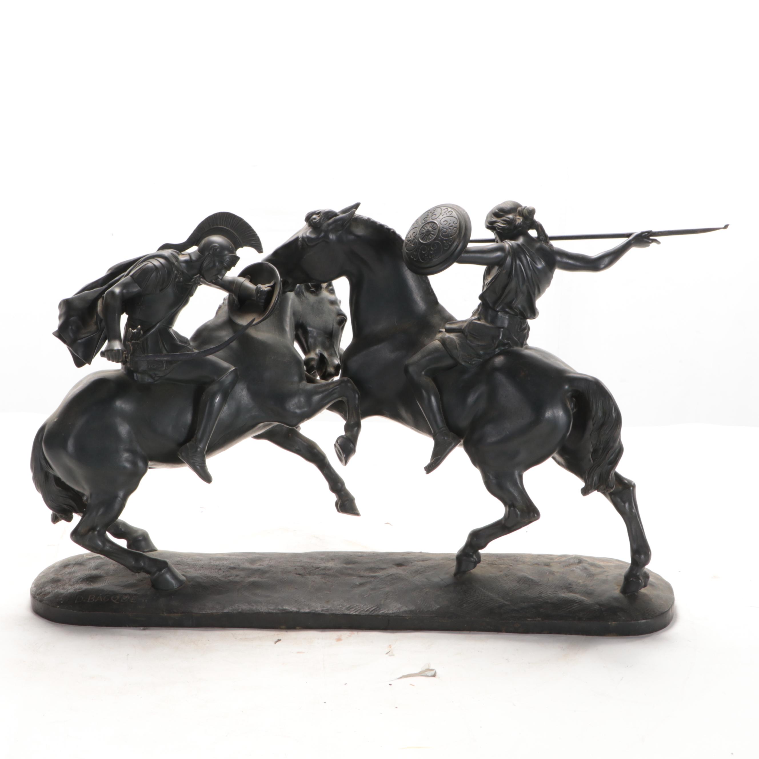 Daniel-Joseph Bacqué Bronze Sculpture of Heroic Group