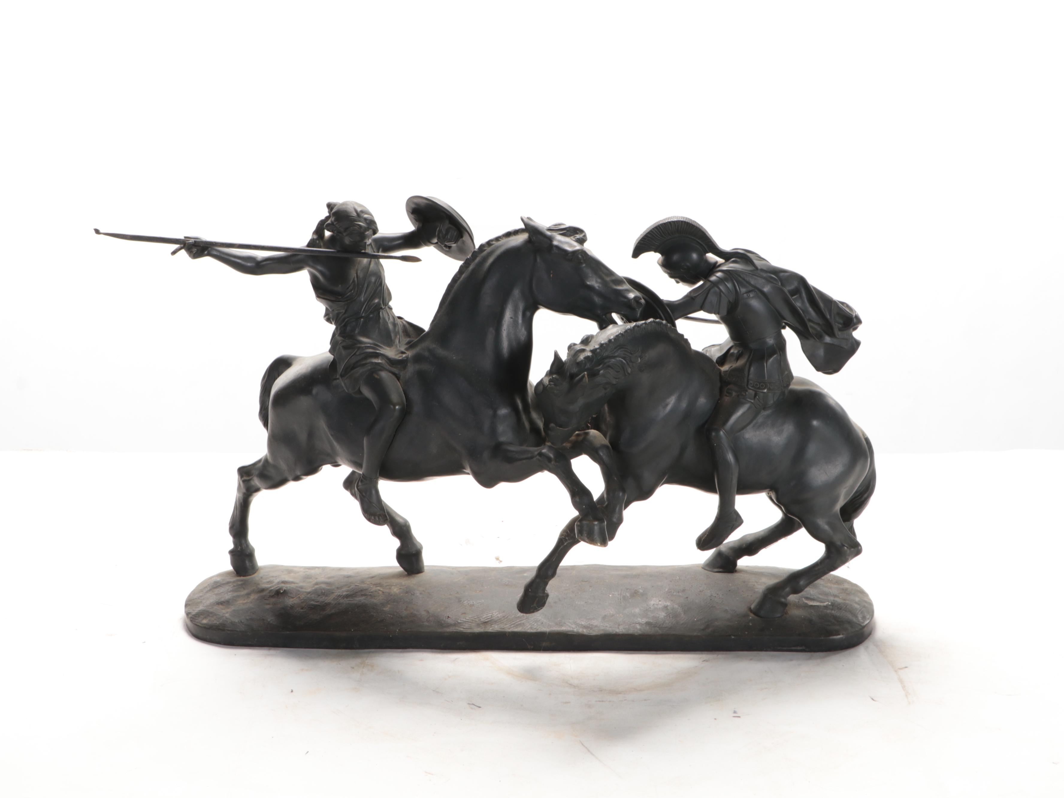 Daniel-Joseph Bacqué Bronze Sculpture of Heroic Group