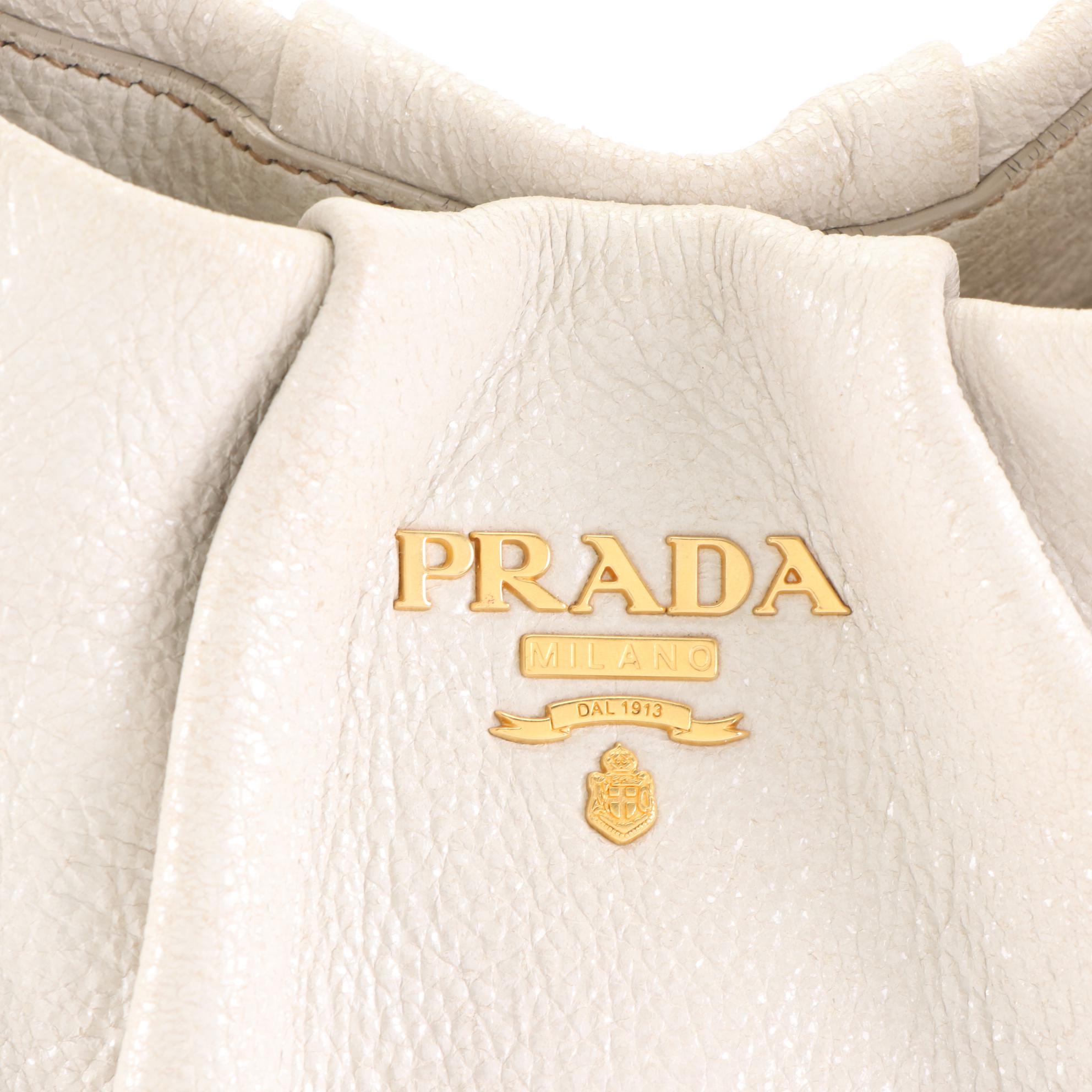 Prada Hobo Shoulder Bag in Cervo Lux Leather
