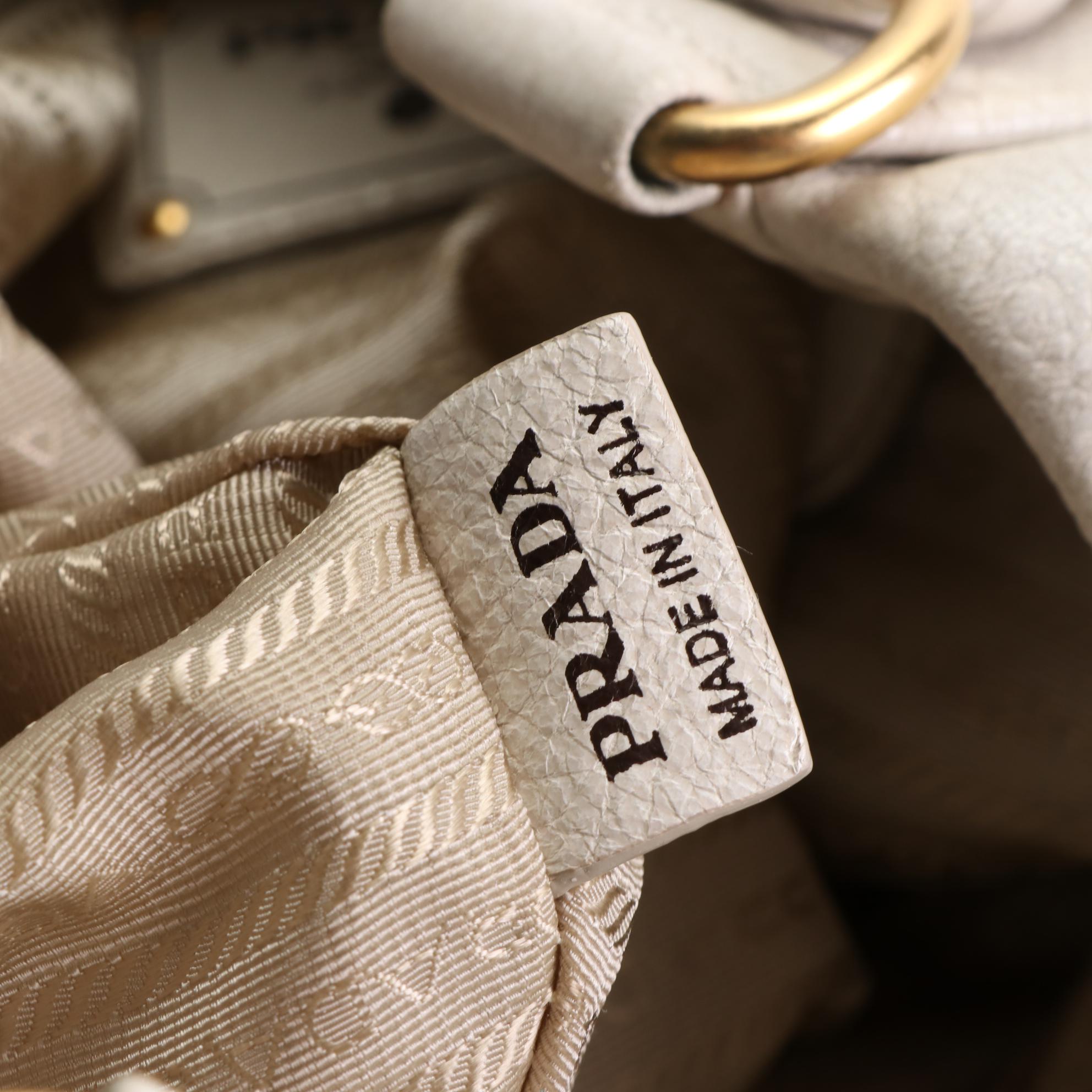 Prada Hobo Shoulder Bag in Cervo Lux Leather