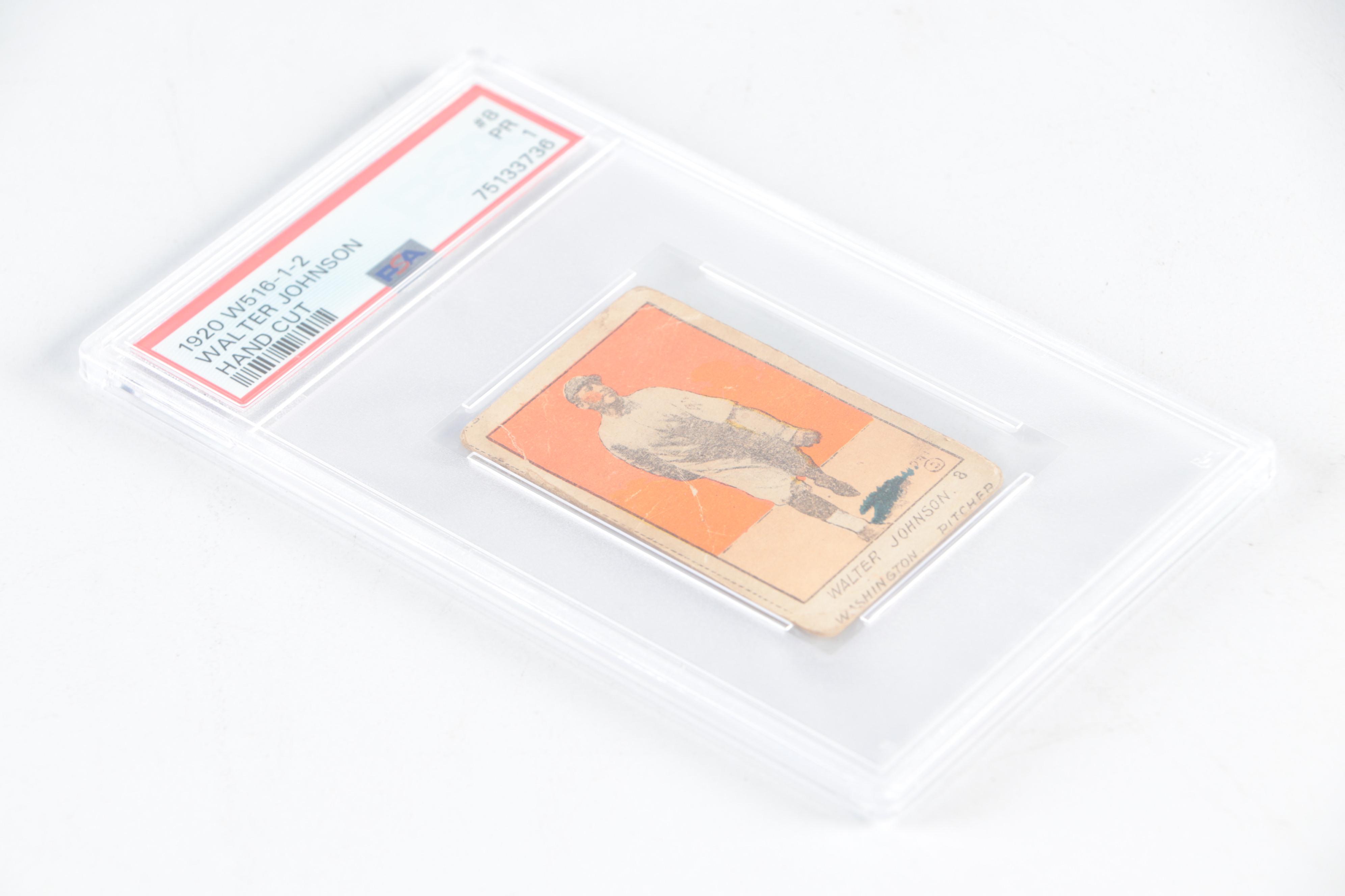 1920 W516-1-2 Walter Johnson Hand Cut Strip Card #8 Graded PSA 1 Poor