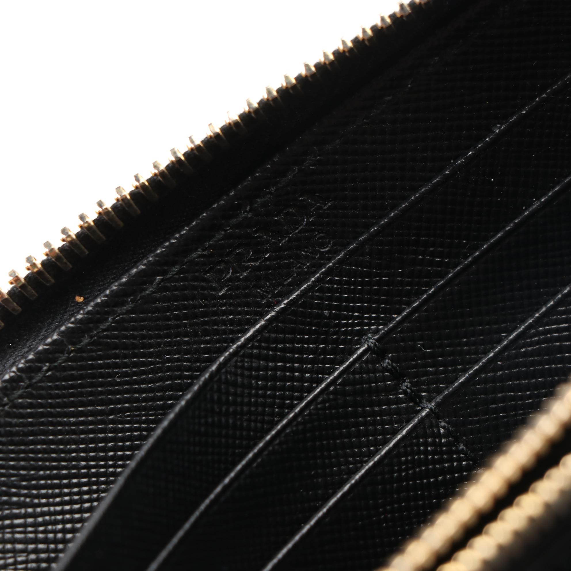 Prada Long Wallet in Black Saffiano Leather