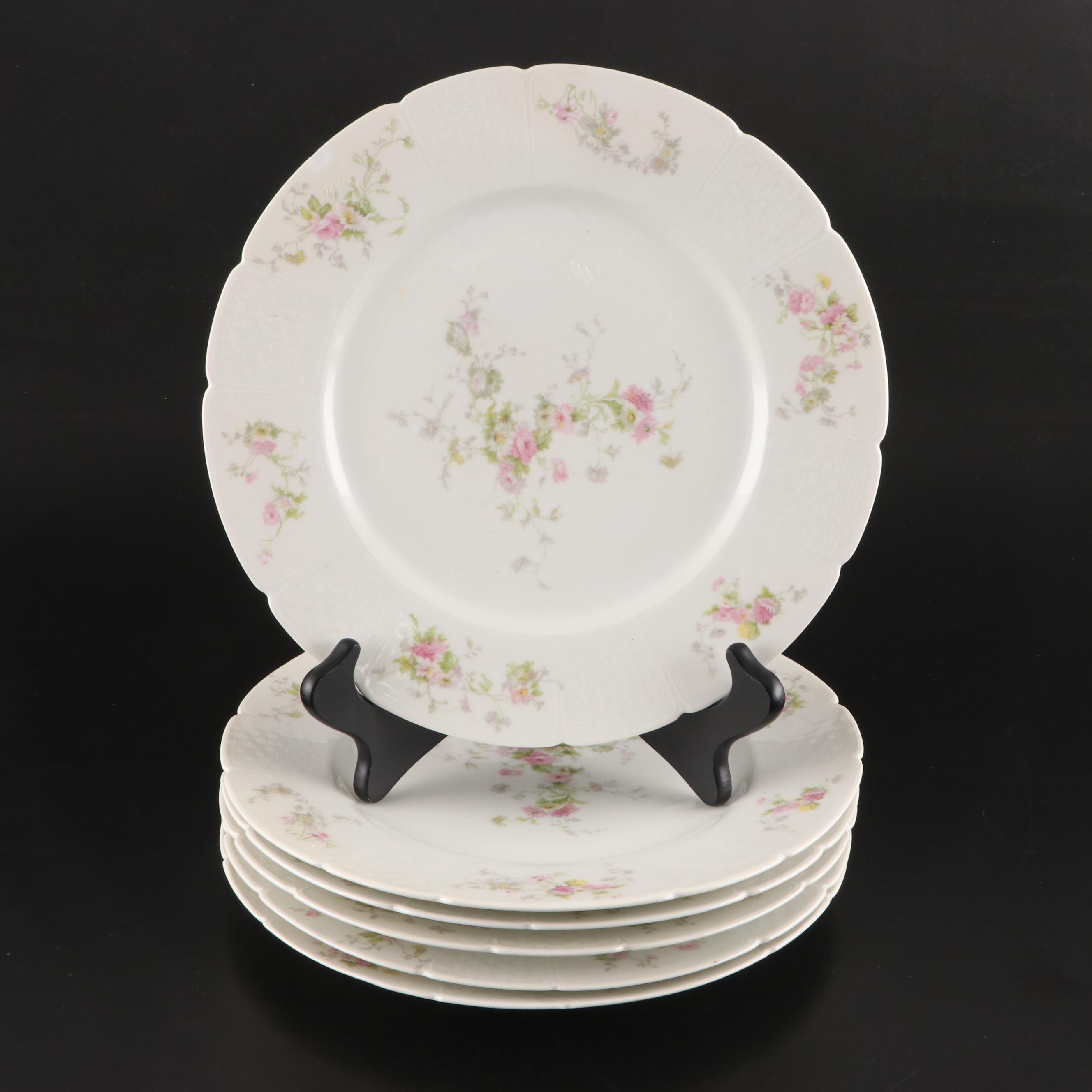 GDA Limoges France Porcelain Dinner Plates, Mid to Late 20th Century