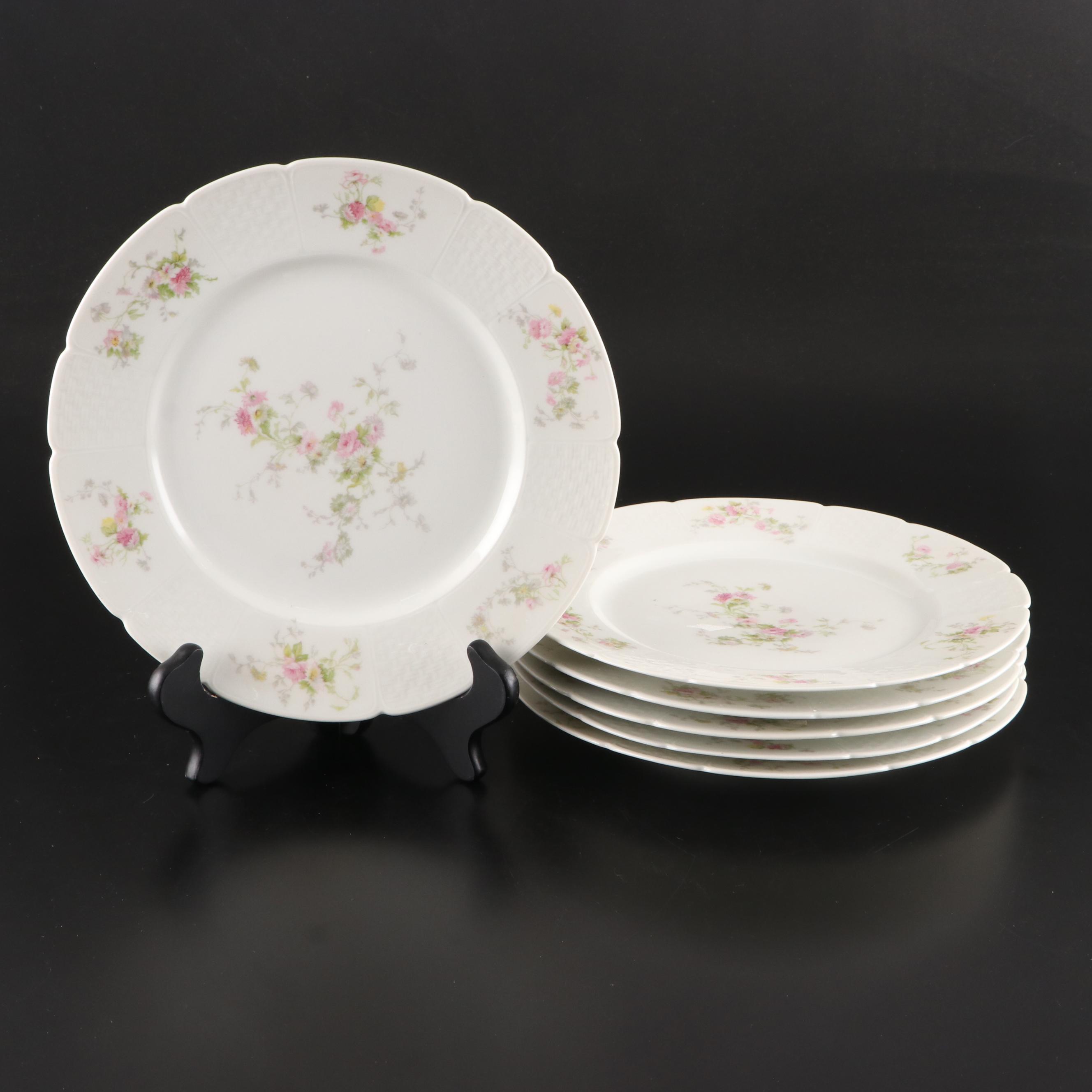 GDA Limoges France Porcelain Dinner Plates, Mid to Late 20th Century
