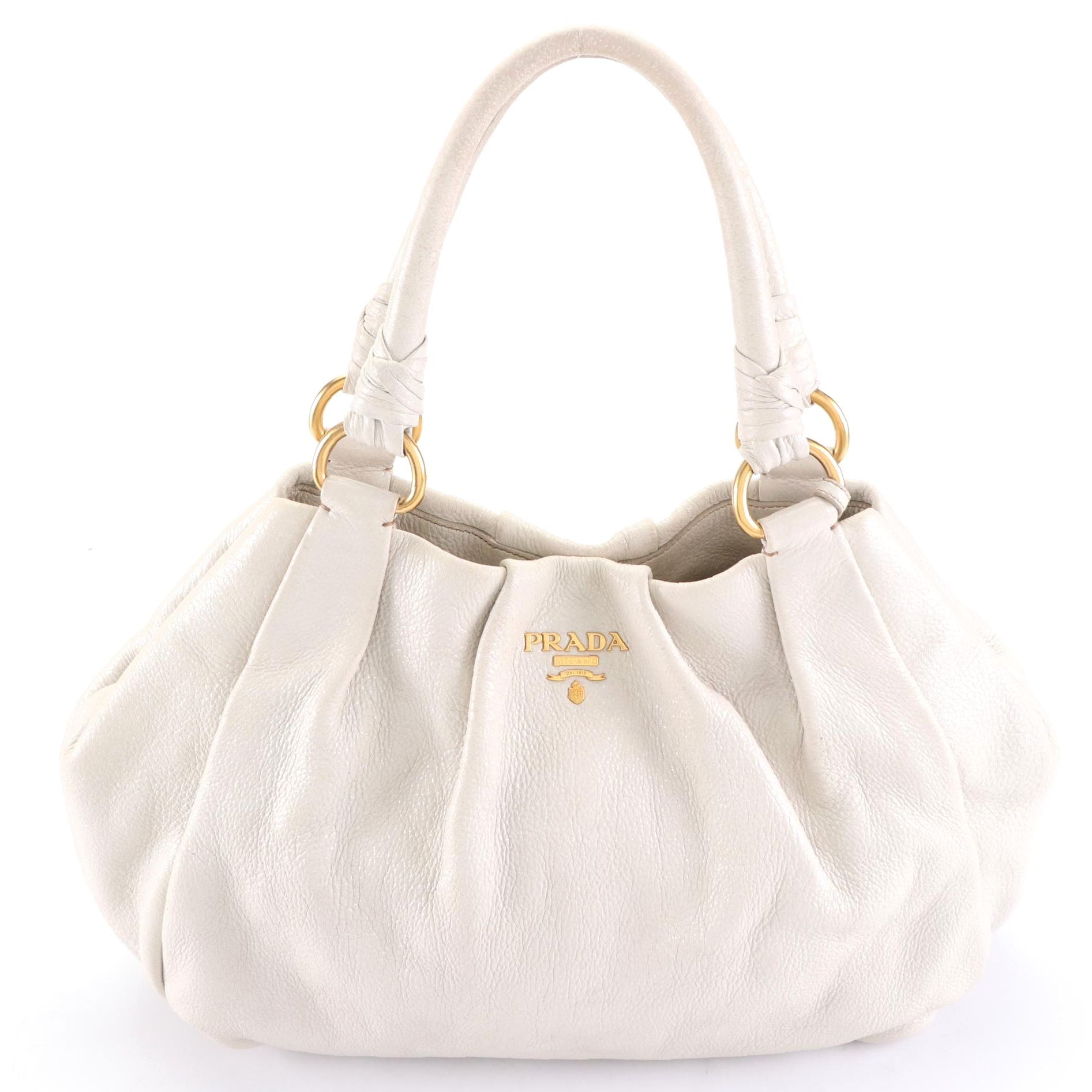 Prada Hobo Shoulder Bag in Cervo Lux Leather