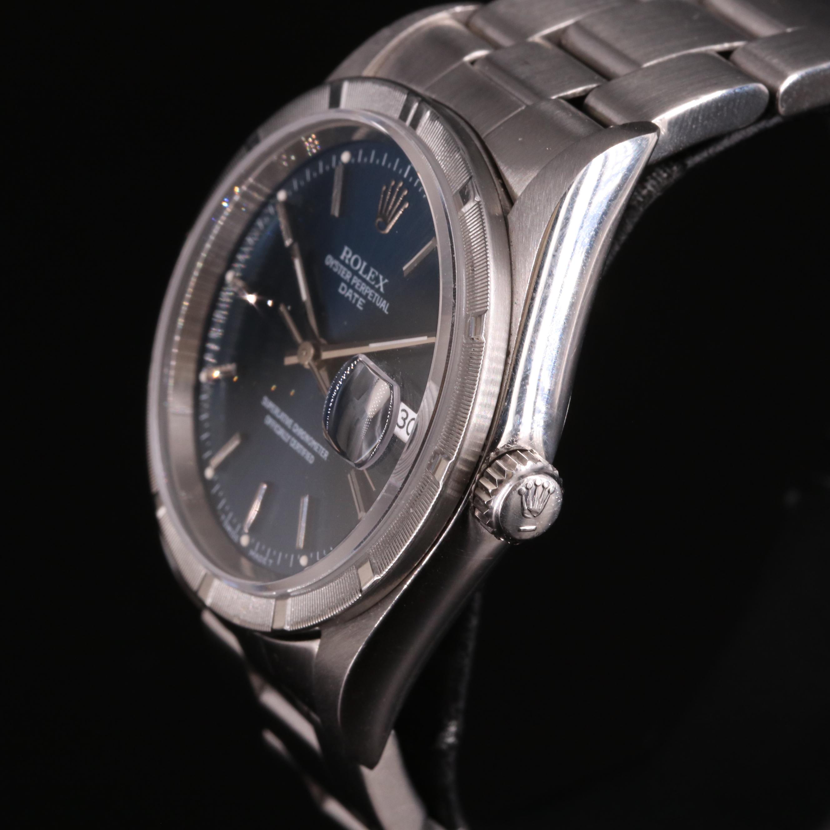 1995 Rolex Oyster Perpetual Date Blue Dial Watch
