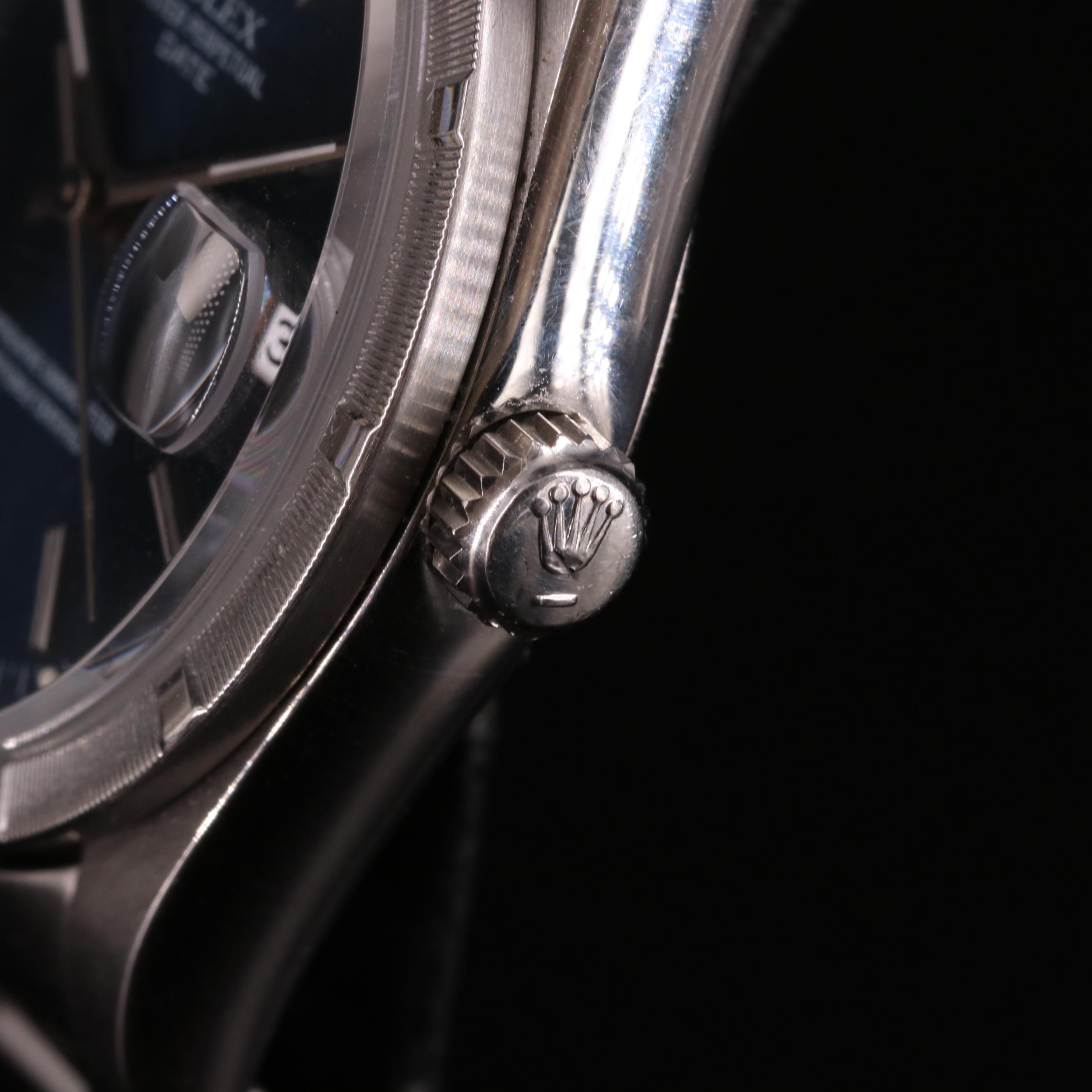 1995 Rolex Oyster Perpetual Date Blue Dial Watch