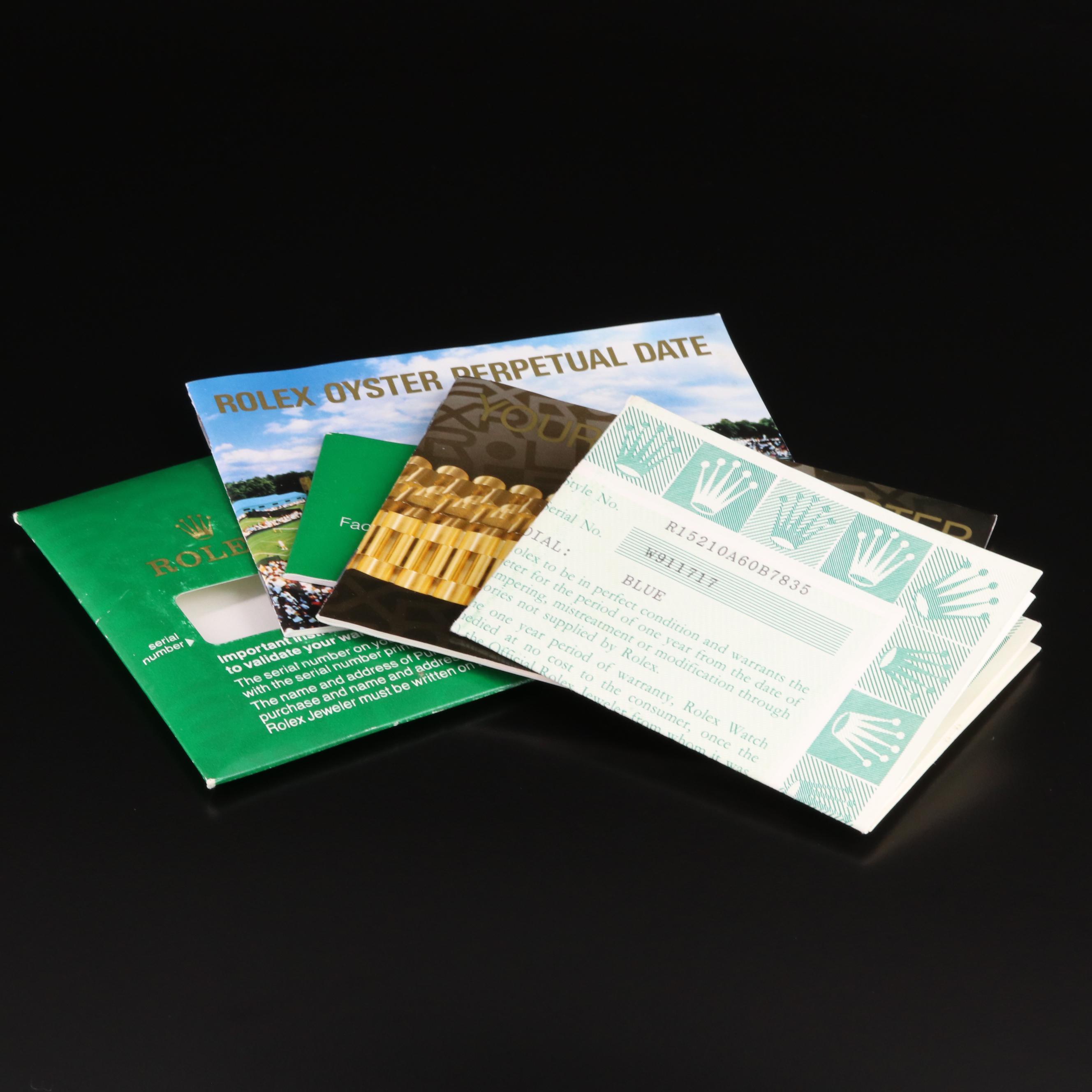 1995 Rolex Oyster Perpetual Date Blue Dial Watch