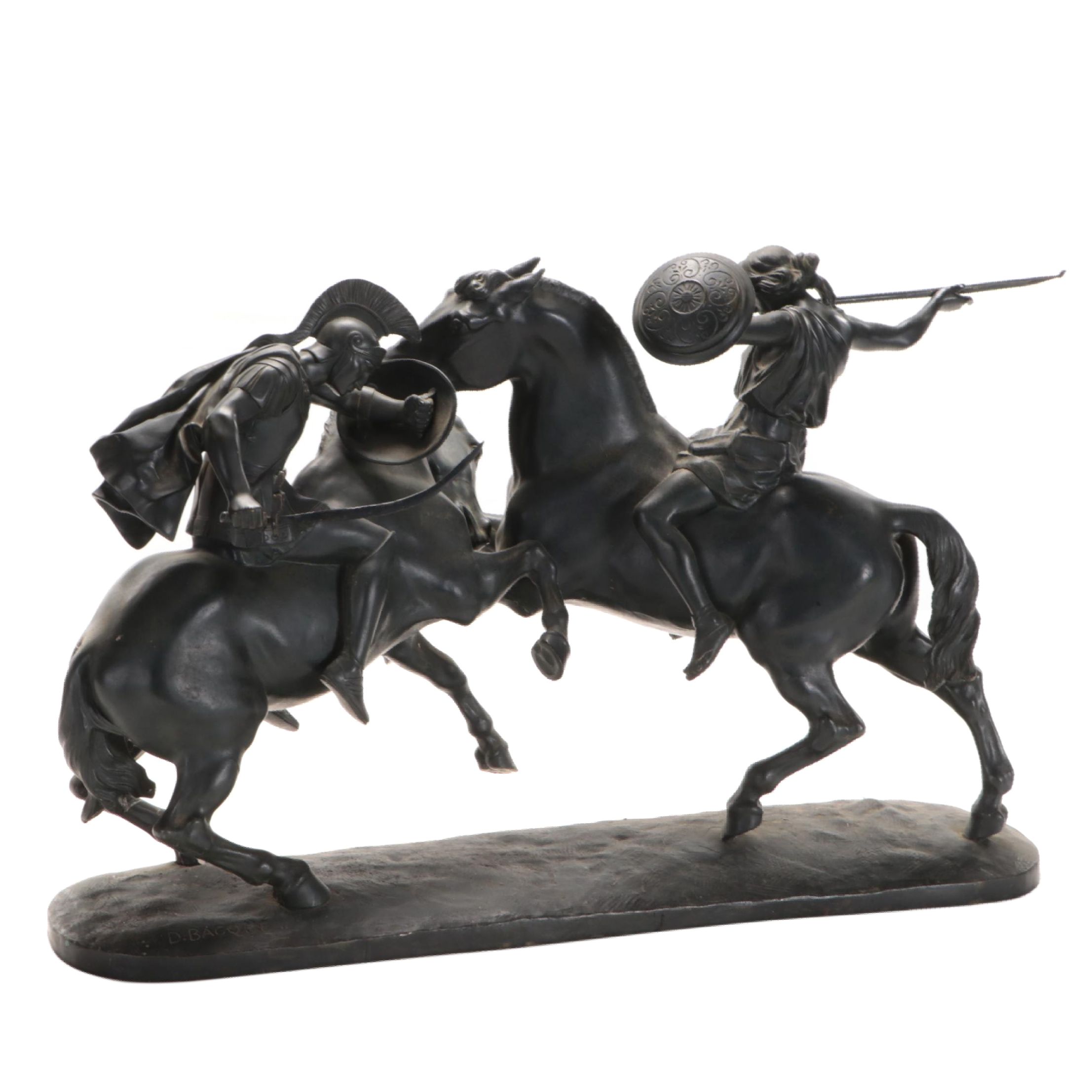 Daniel-Joseph Bacqué Bronze Sculpture of Heroic Group