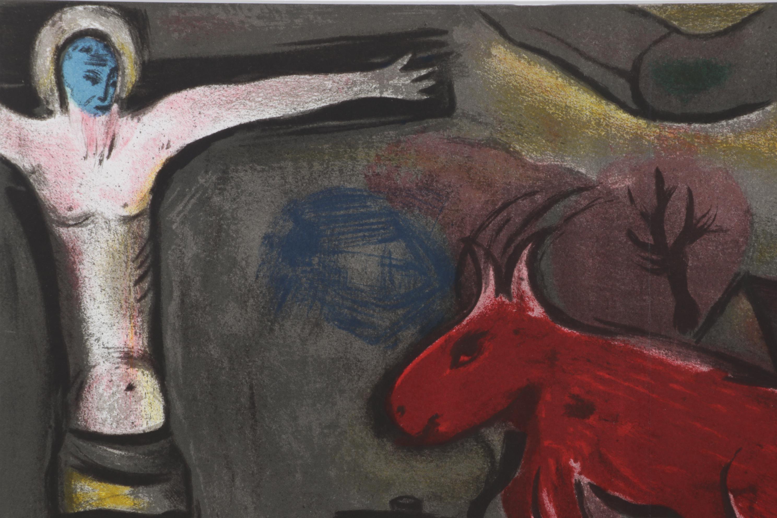 Marc Chagall Double-Page Color Lithograph "Mystical Crucifixion," 1950