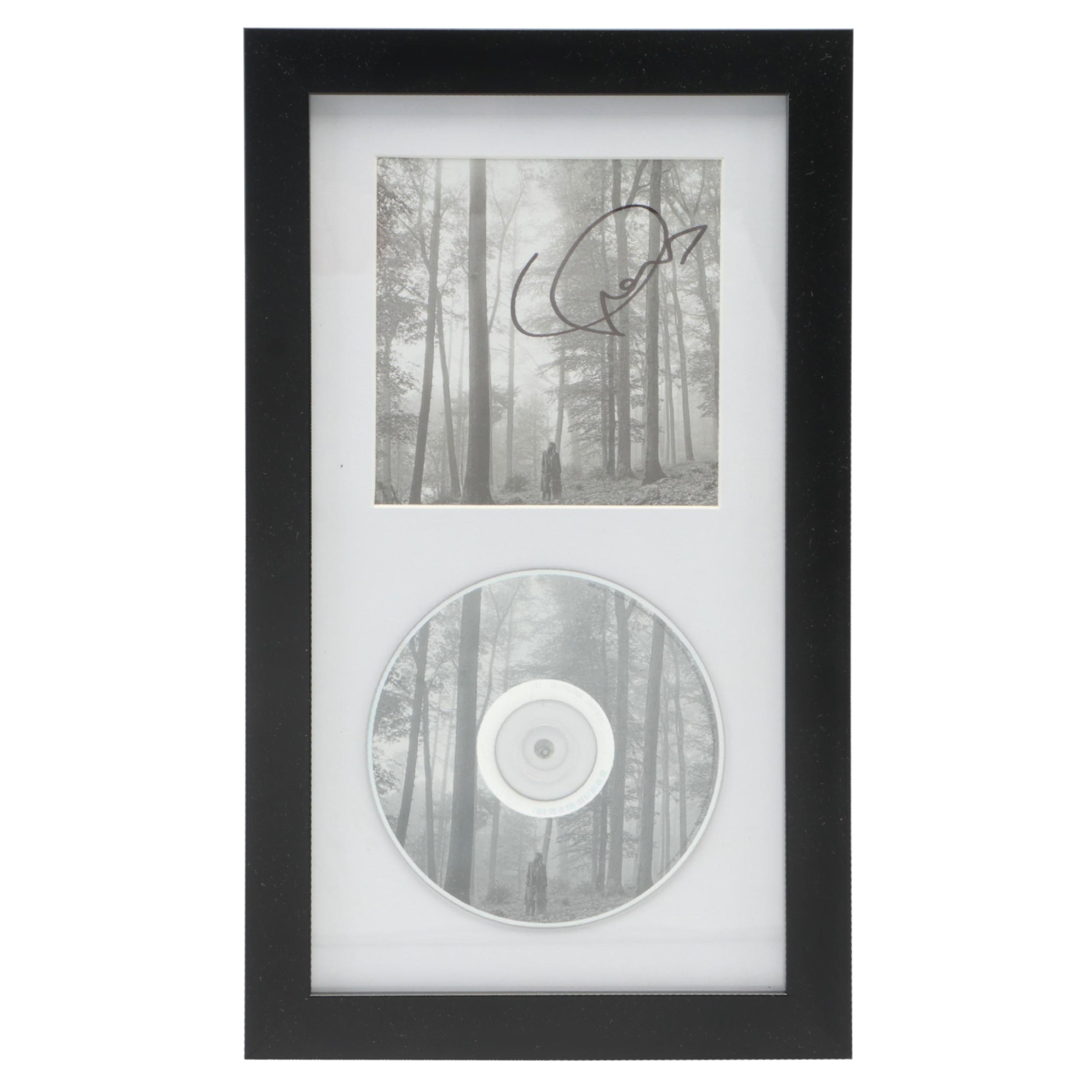 Taylor Swift Signed Folklore CD Cover In Framed and Matted Display