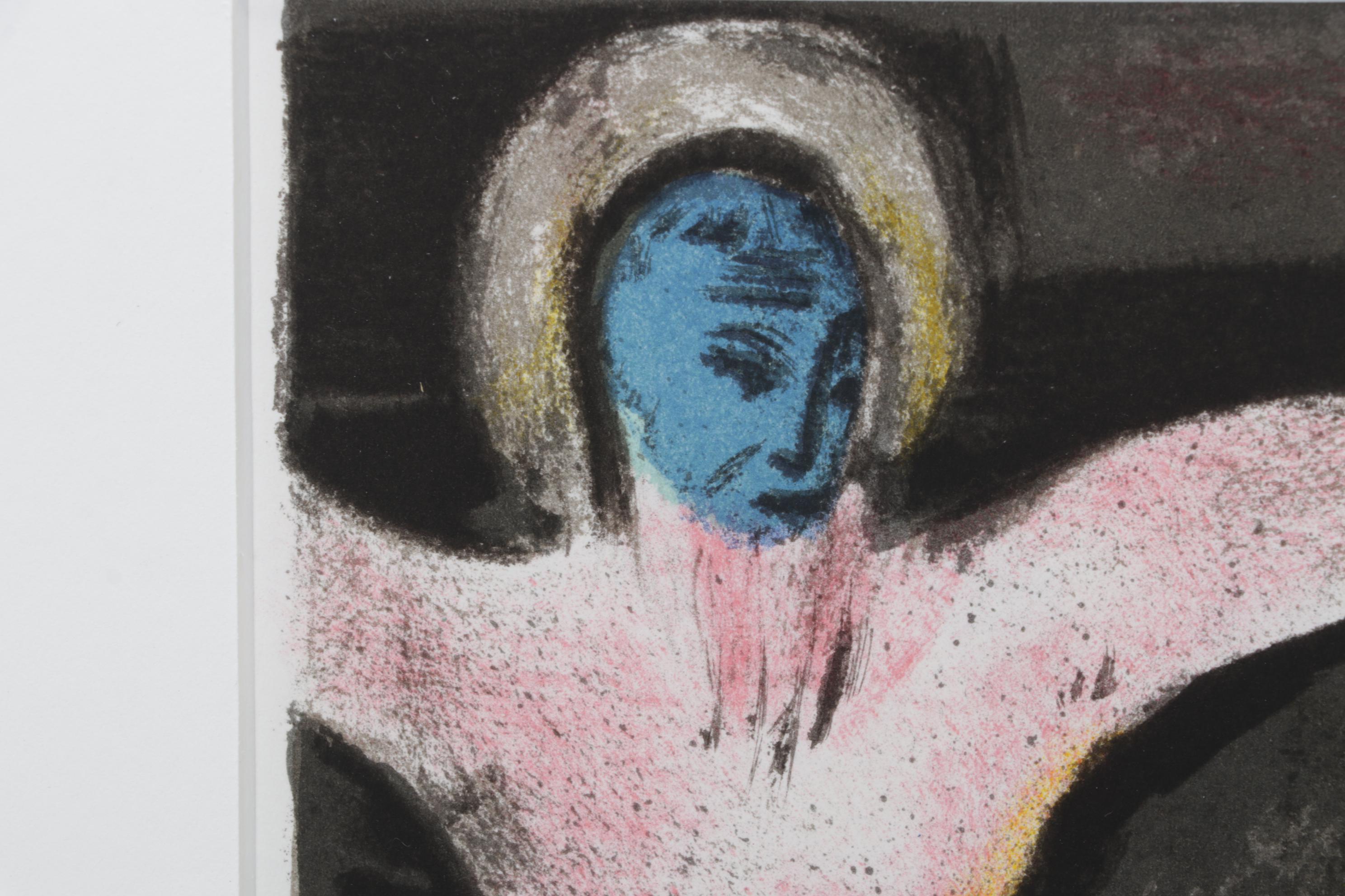 Marc Chagall Double-Page Color Lithograph "Mystical Crucifixion," 1950