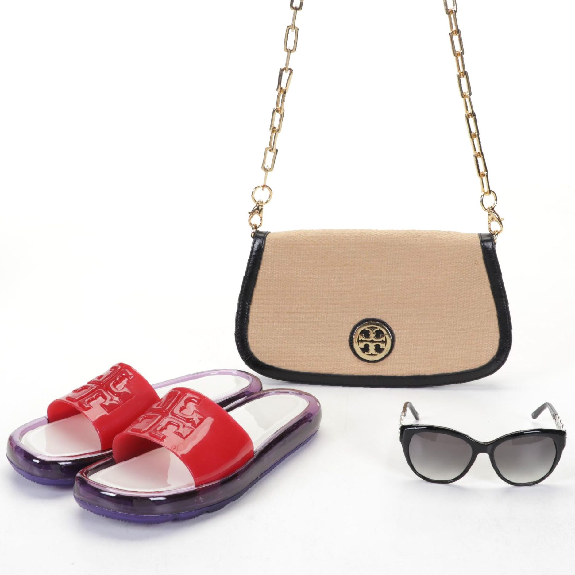 Tory Burch "Bubble Jelly" Slides, Chain Link Cross Body Bag, and More