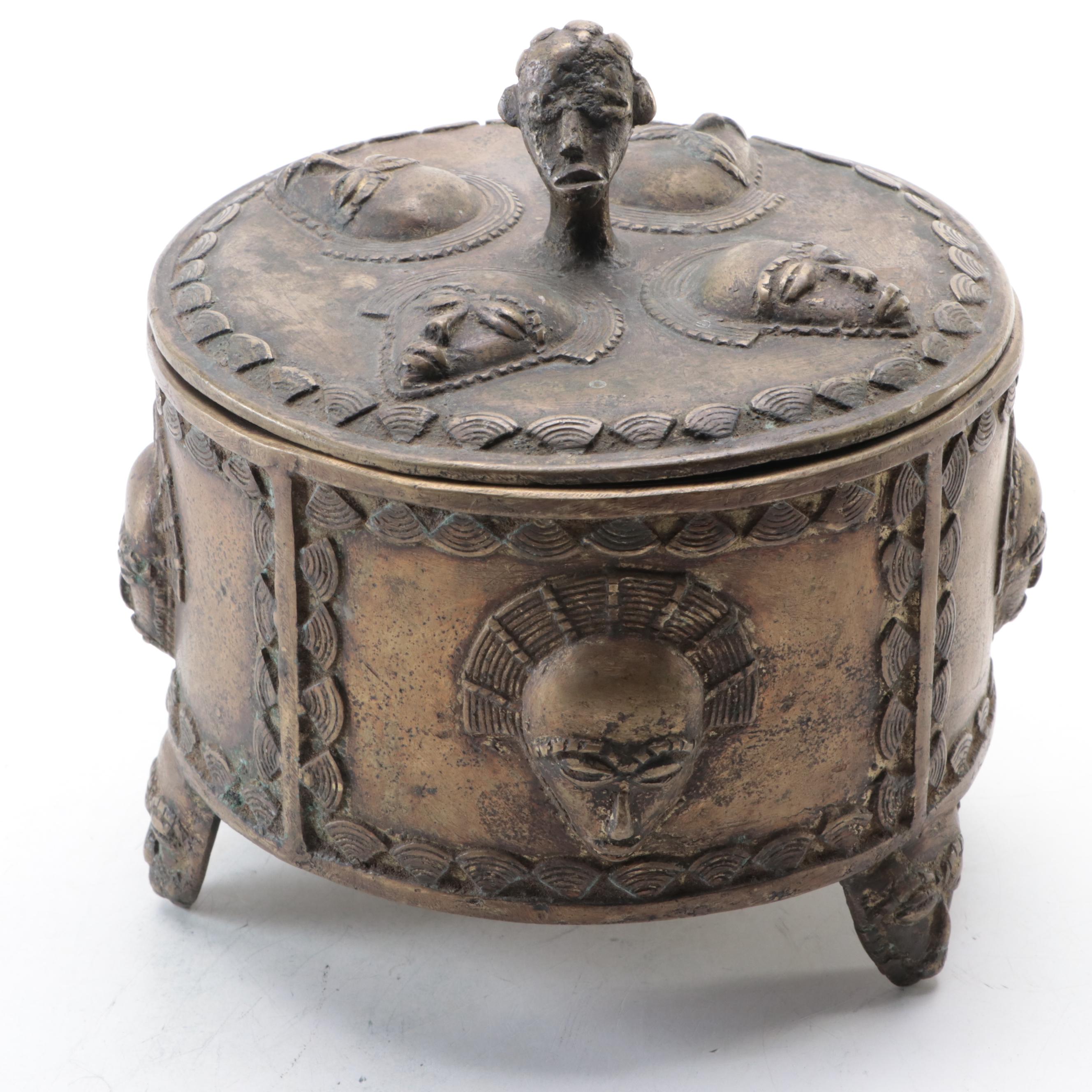 African Baule Bronze Alloy Box