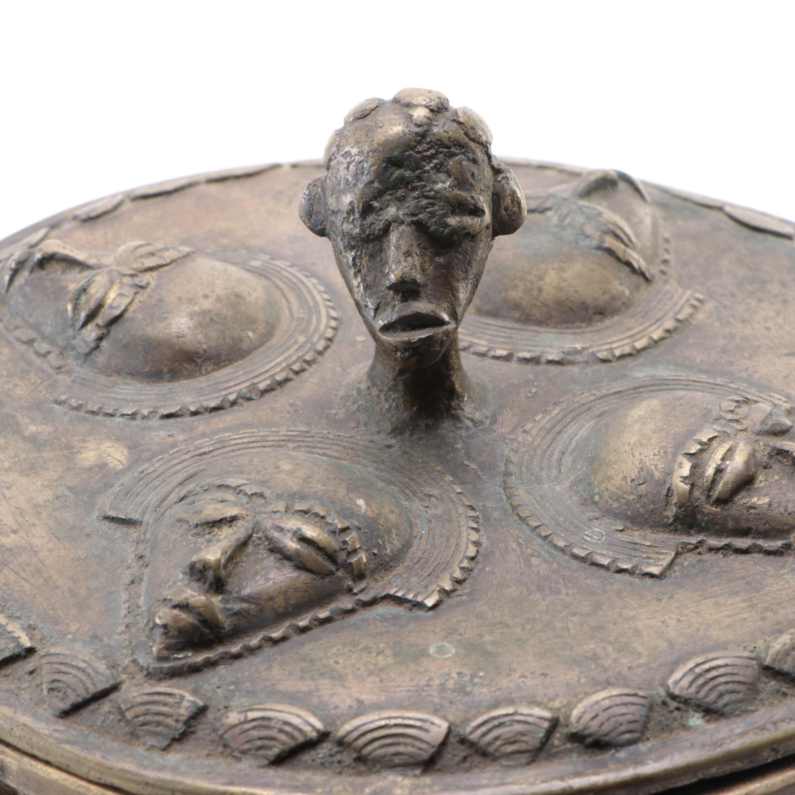 African Baule Bronze Alloy Box