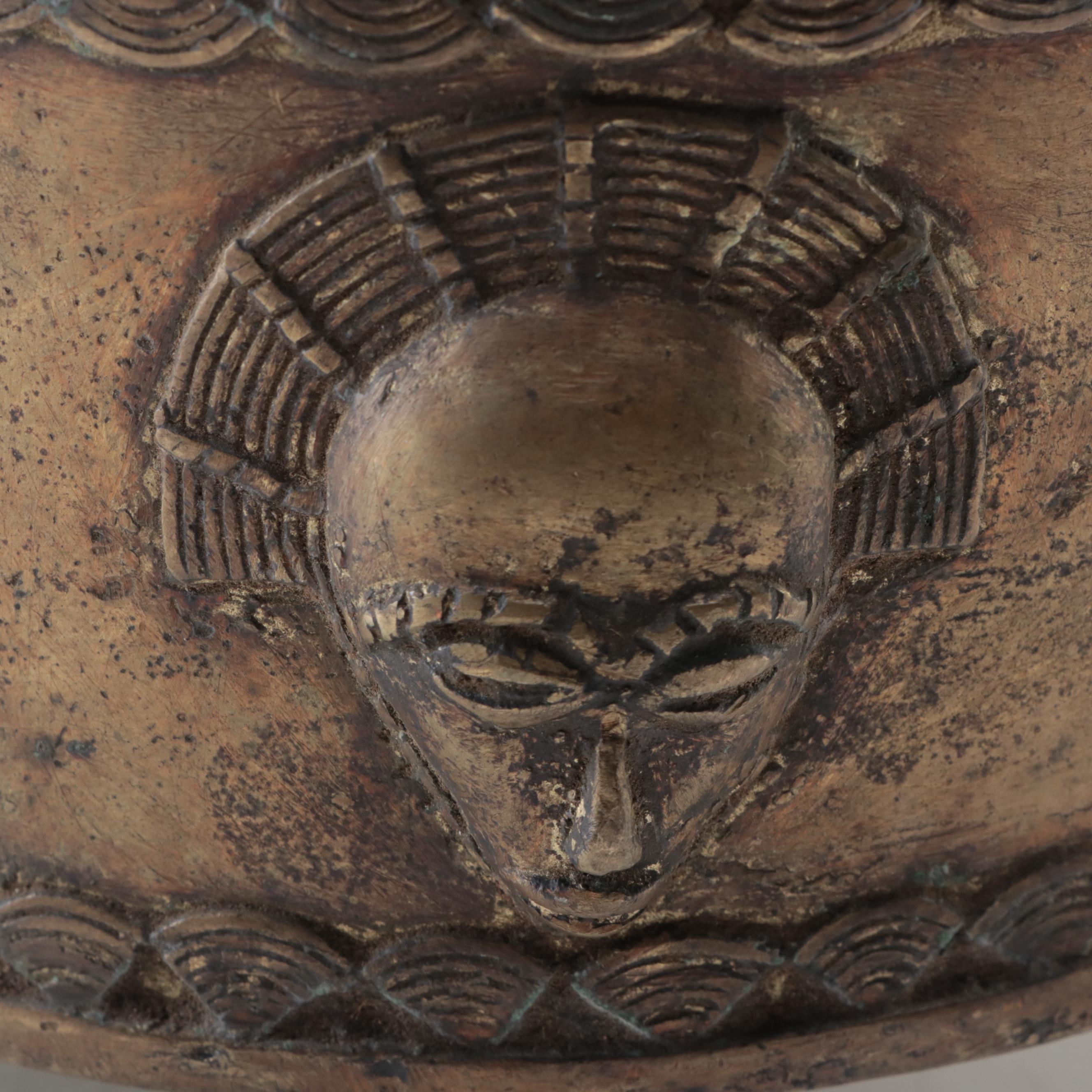 African Baule Bronze Alloy Box