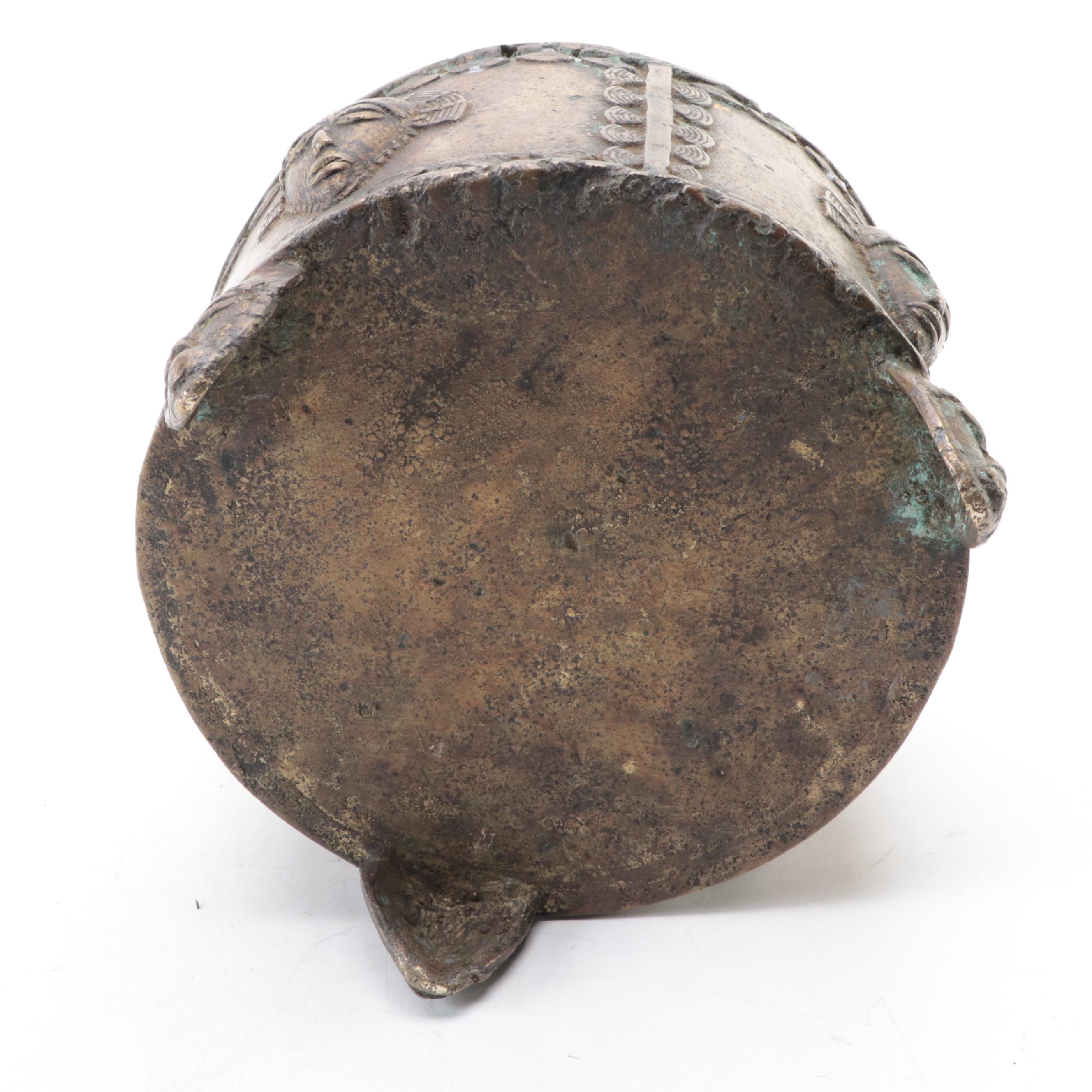 African Baule Bronze Alloy Box