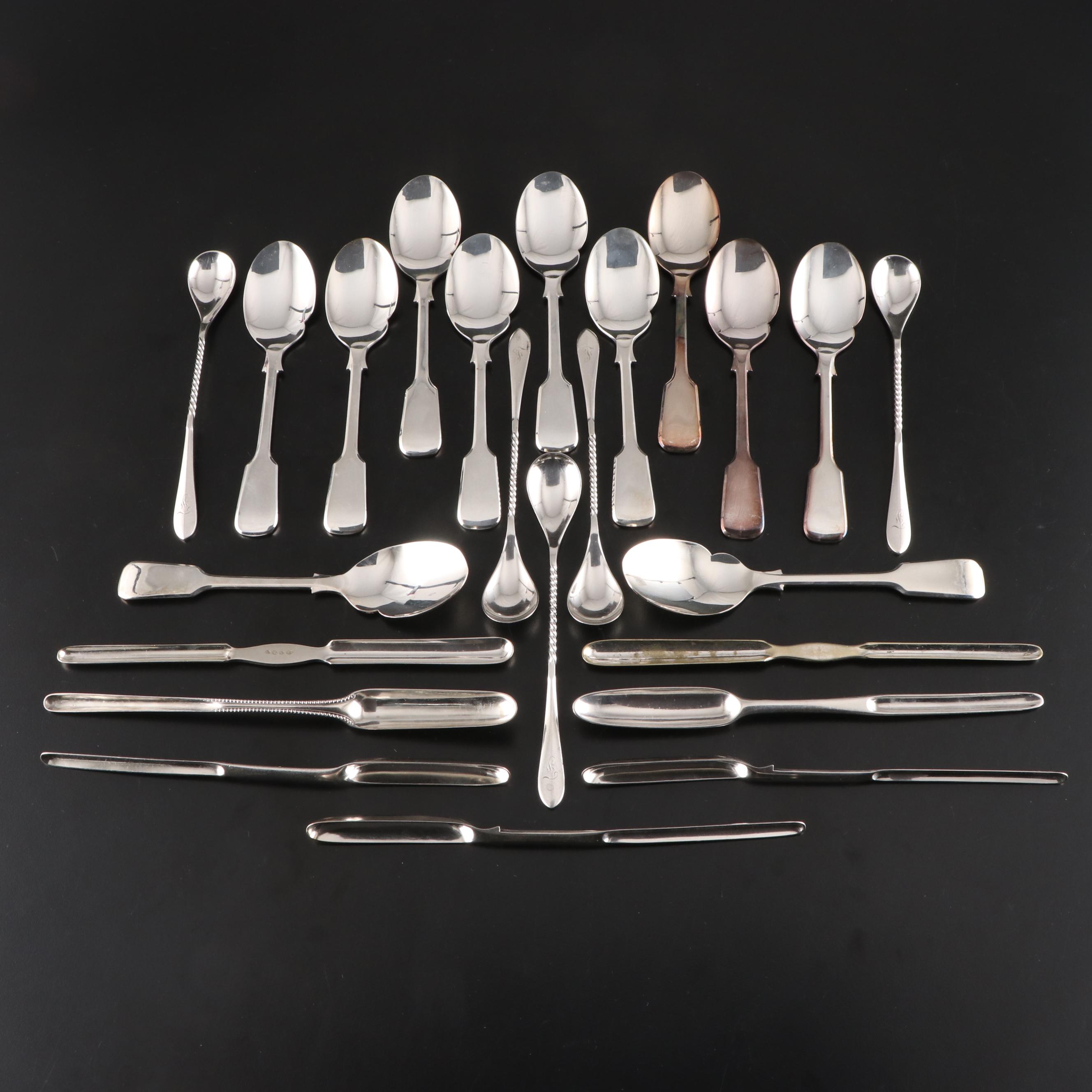 Elkington & Co. Silver Plate Marrow Spoon with Silver Plate Collection