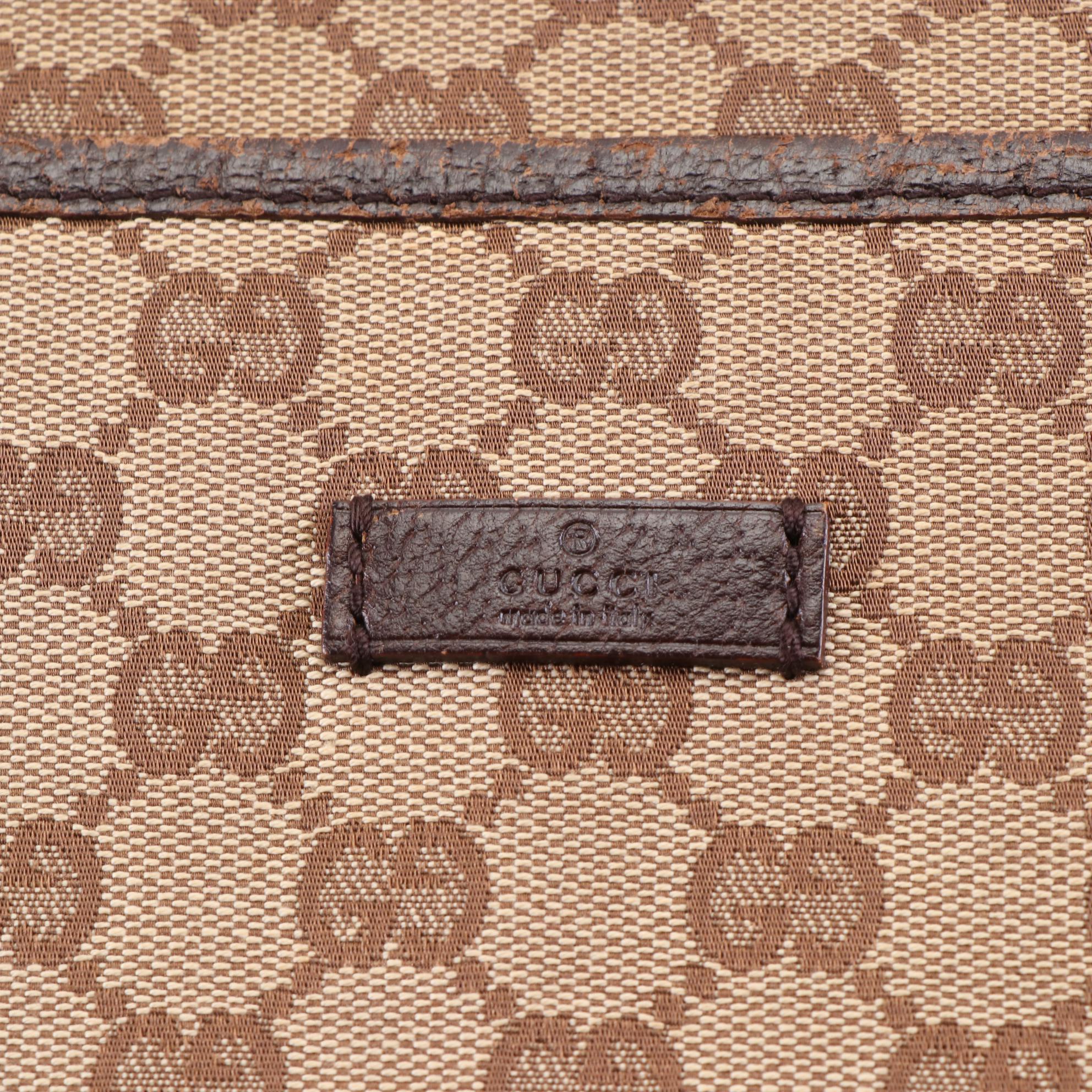 Gucci Crossbody Bag in GG Canvas and Cinghiale Leather