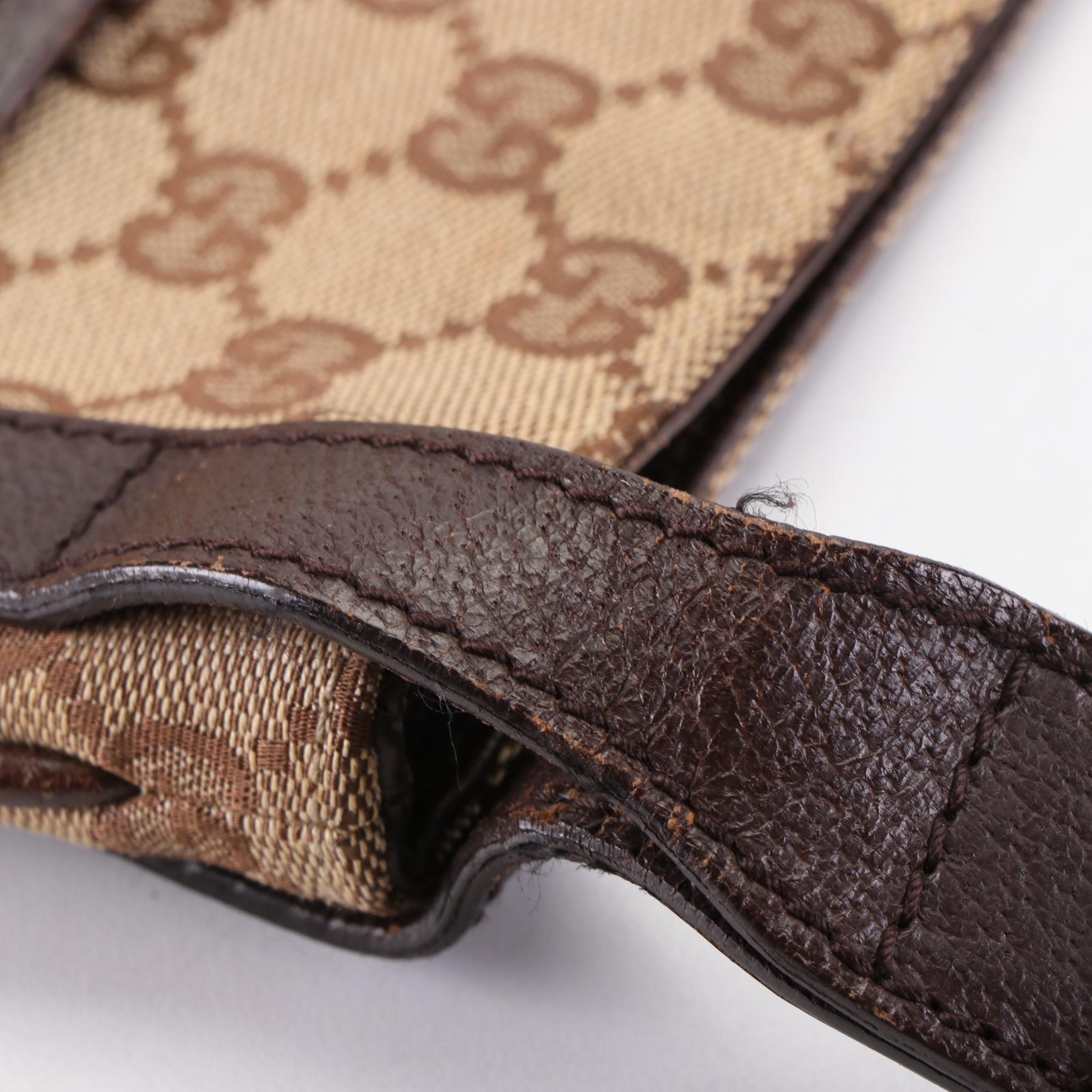 Gucci Crossbody Bag in GG Canvas and Cinghiale Leather