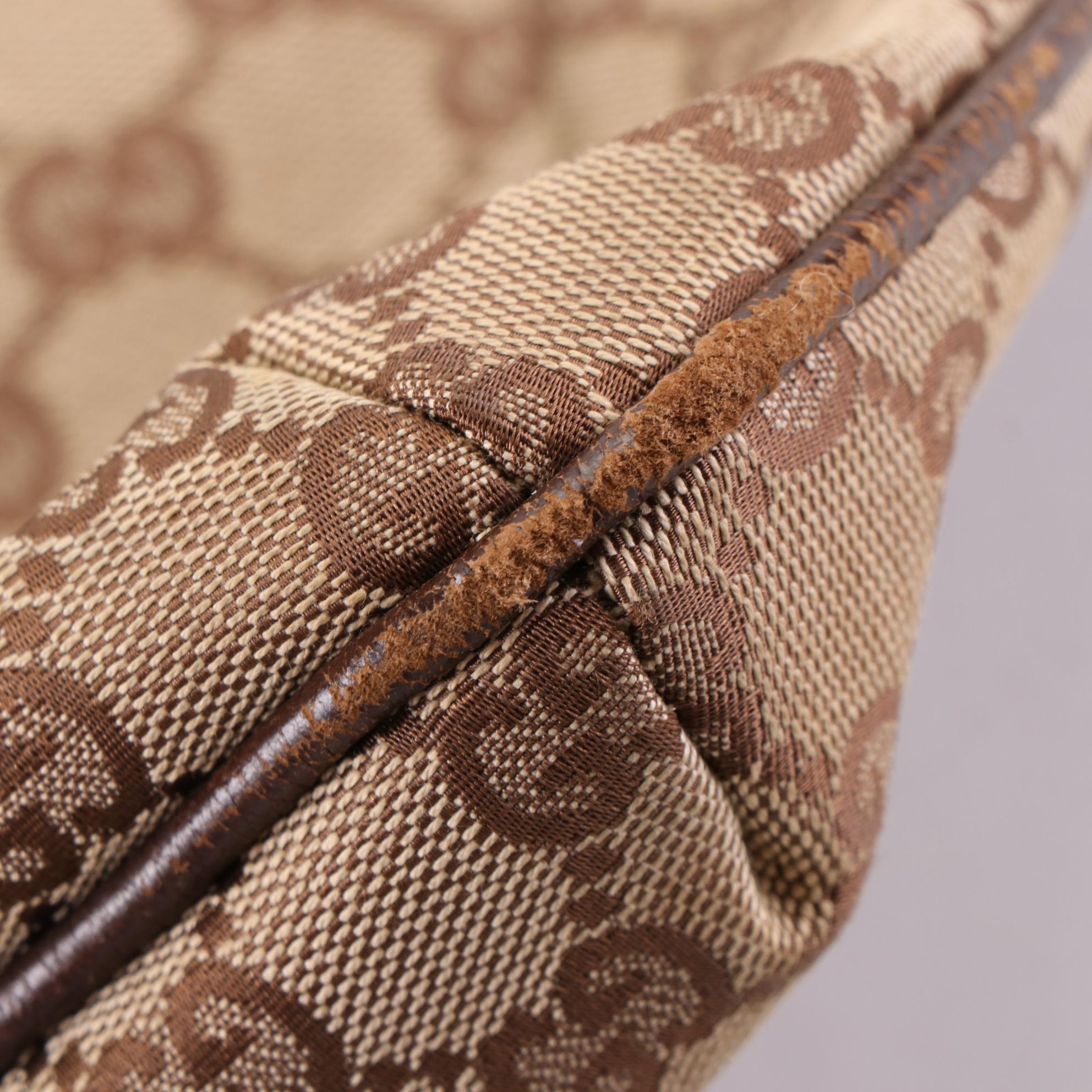 Gucci Crossbody Bag in GG Canvas and Cinghiale Leather