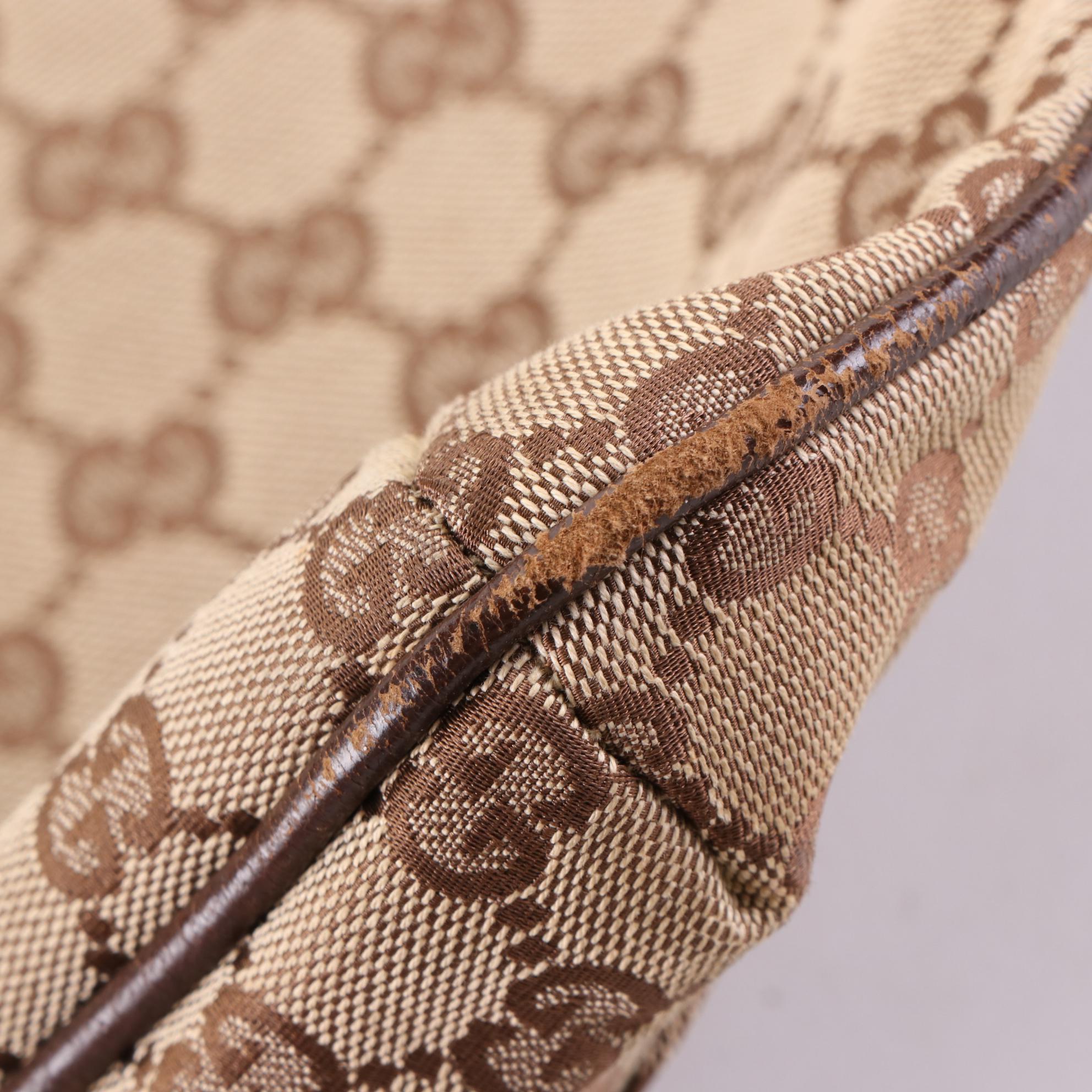 Gucci Crossbody Bag in GG Canvas and Cinghiale Leather