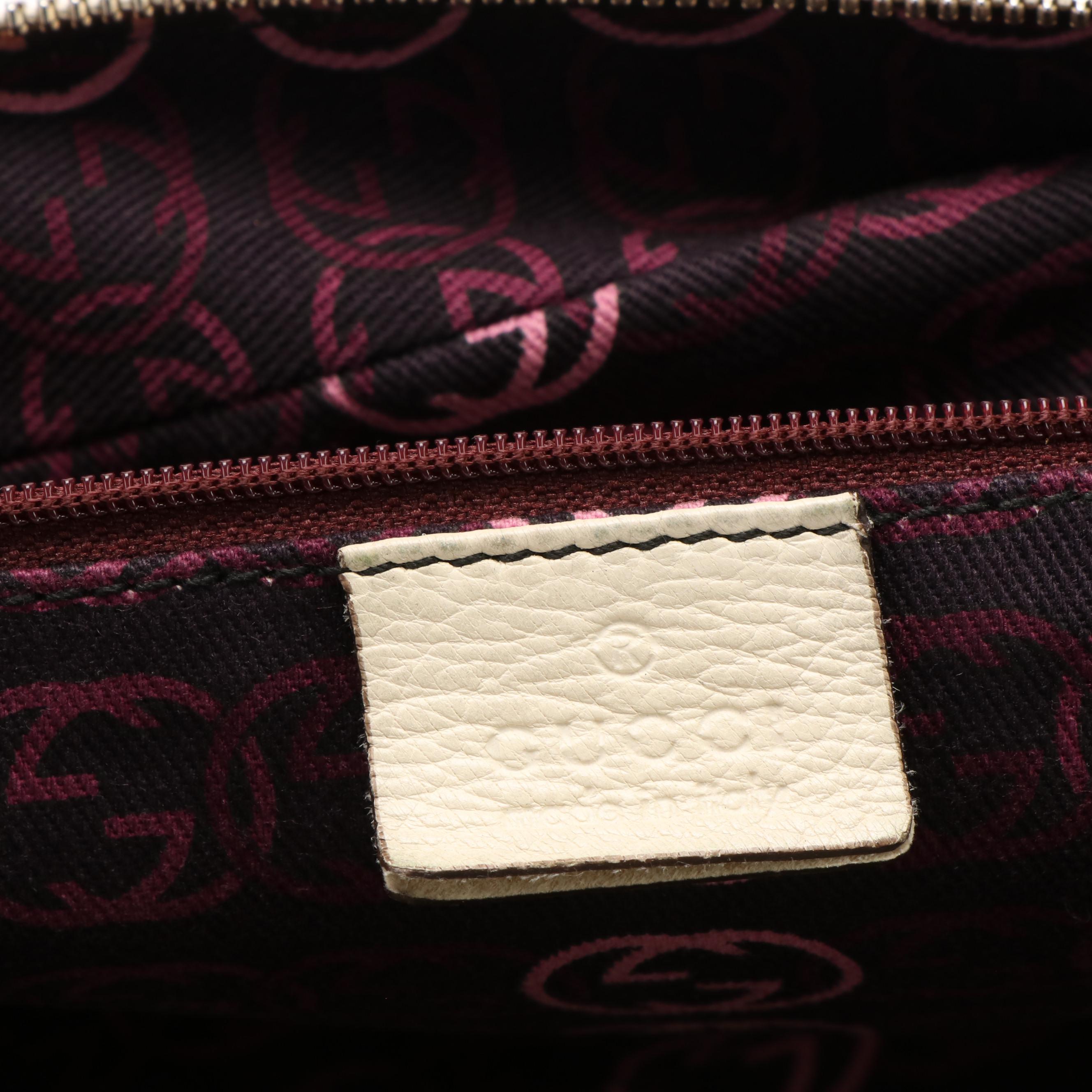 Gucci Princy Shoulder Bag in White Leather with Web Ribbon