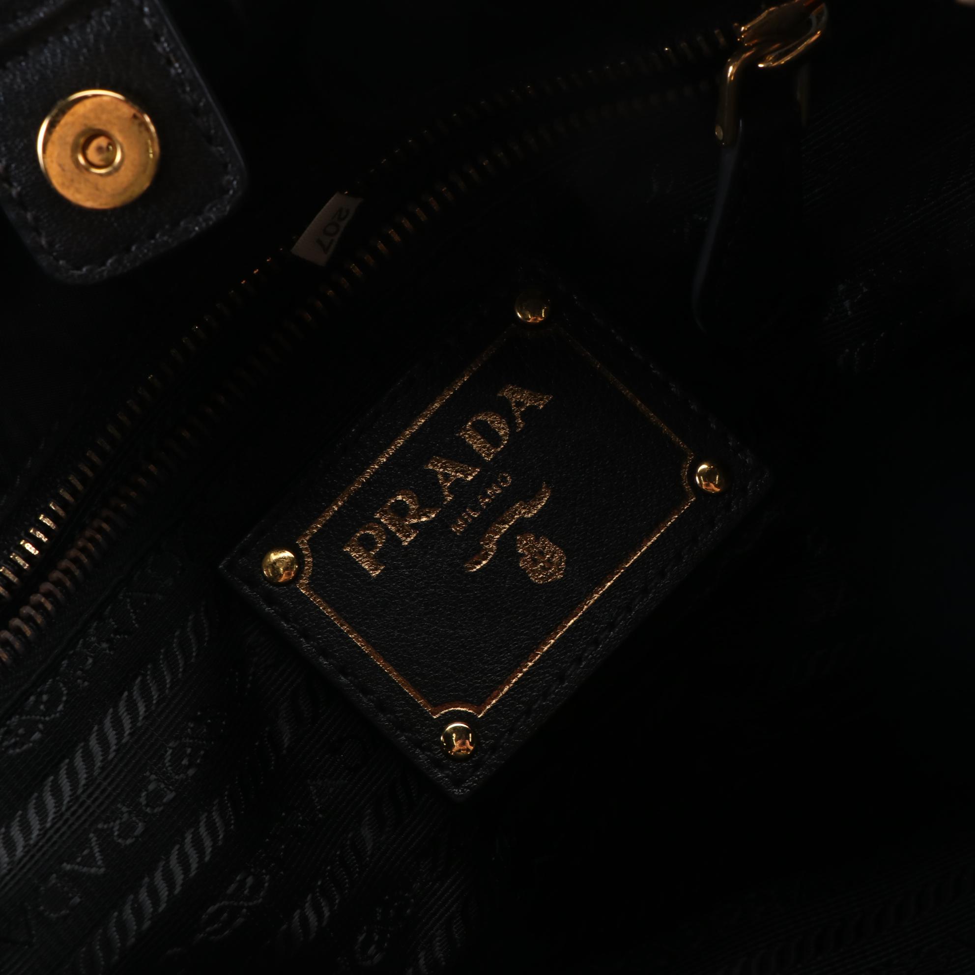 Prada Tessuto Two-Way Bag in Black Nylon and Leather Trim