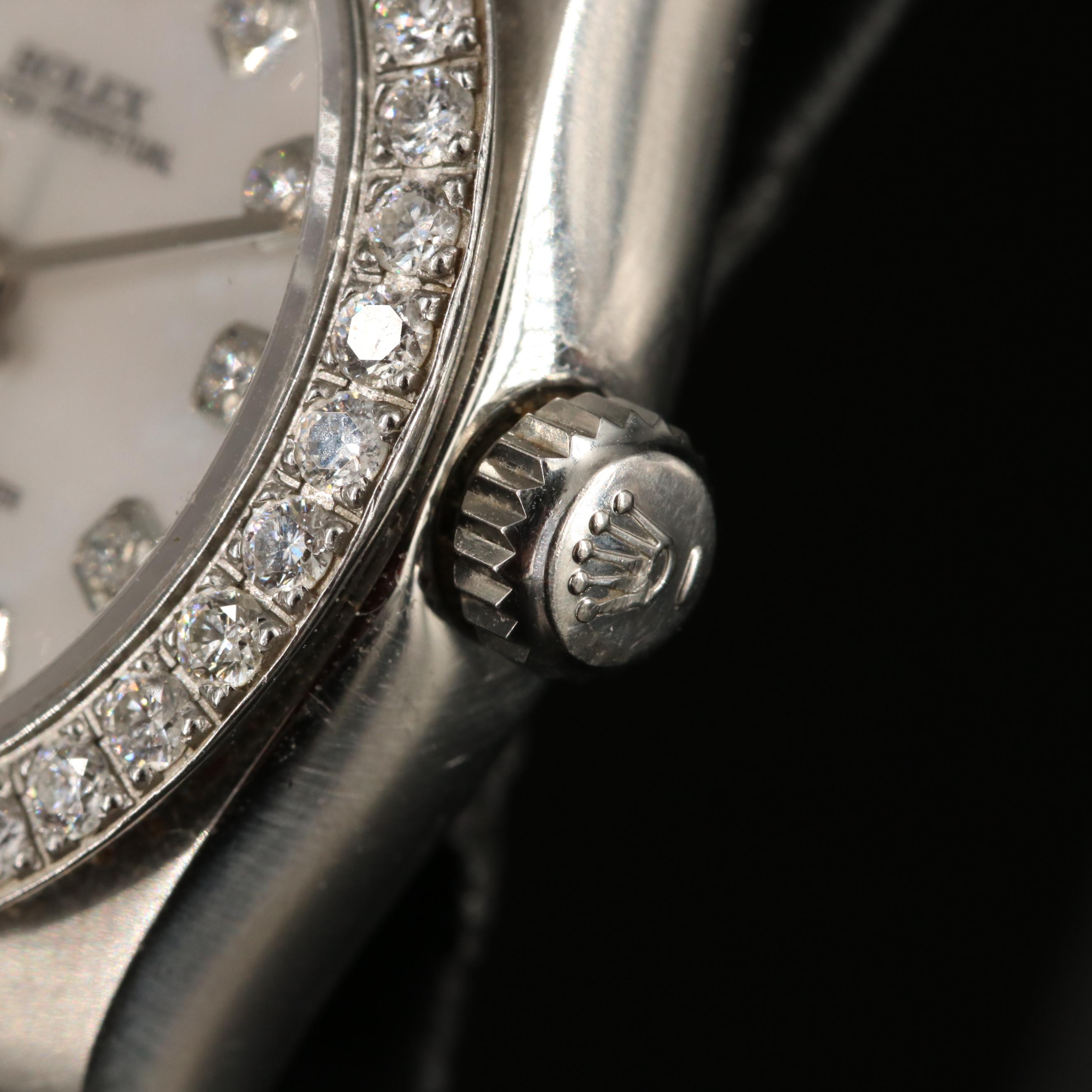 2007 Rolex Oyster Perpetual with Custom Diamond and Mother-of-Pearl Dial/Bezel