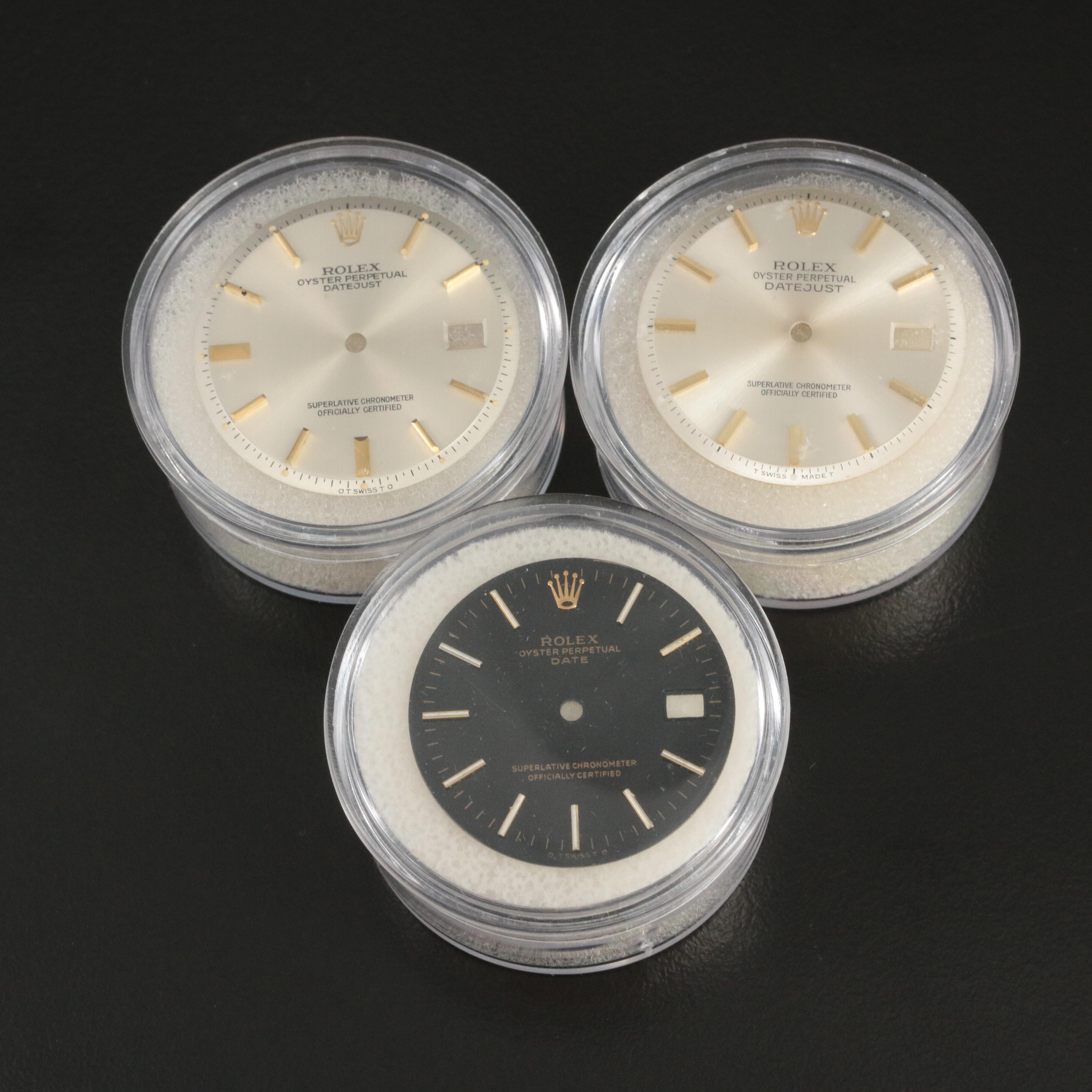 Trio of Rolex Dials Including Two "Sigmas"
