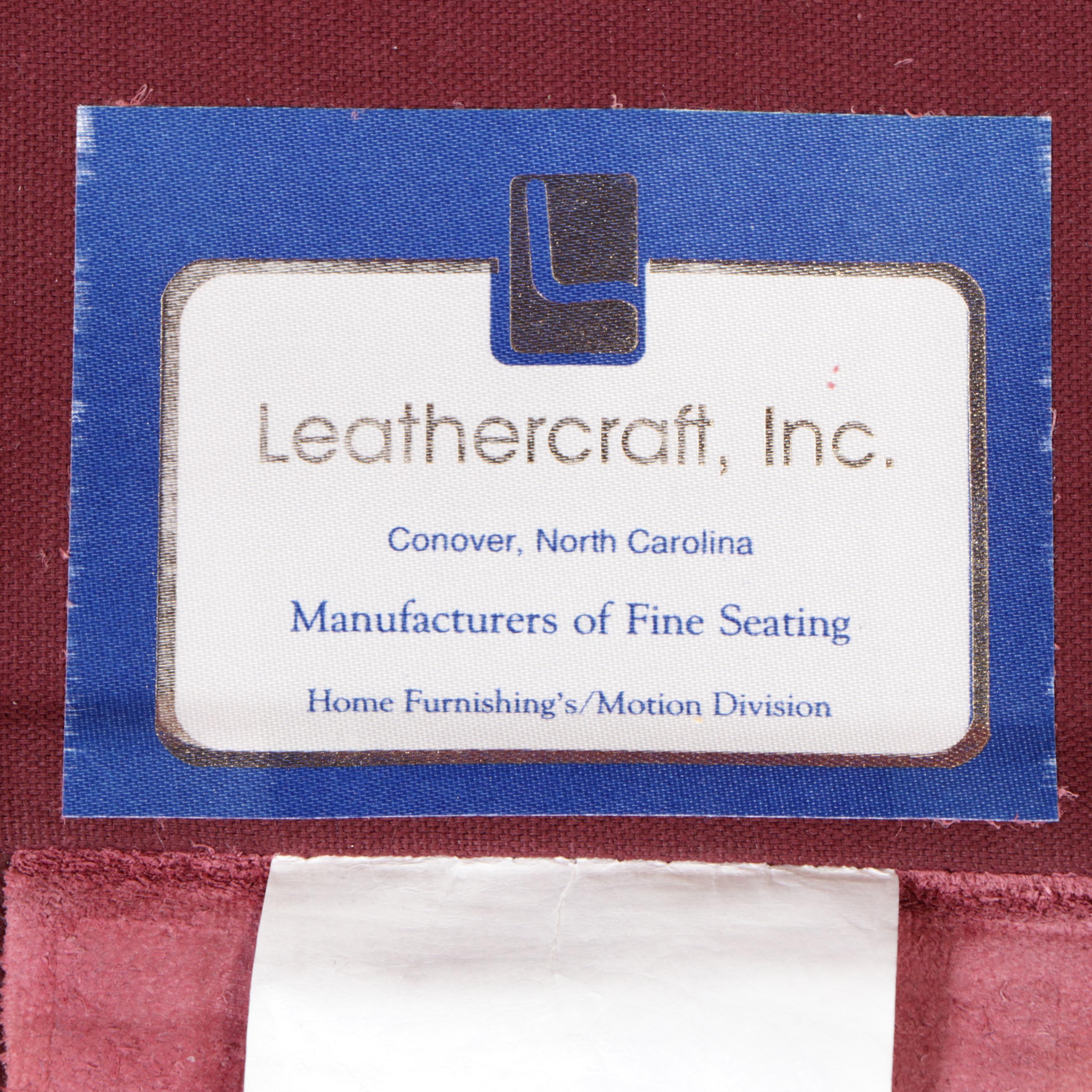 Leathercraft Inc. Chippendale Style Crimson Leather Recliner with Nailheads